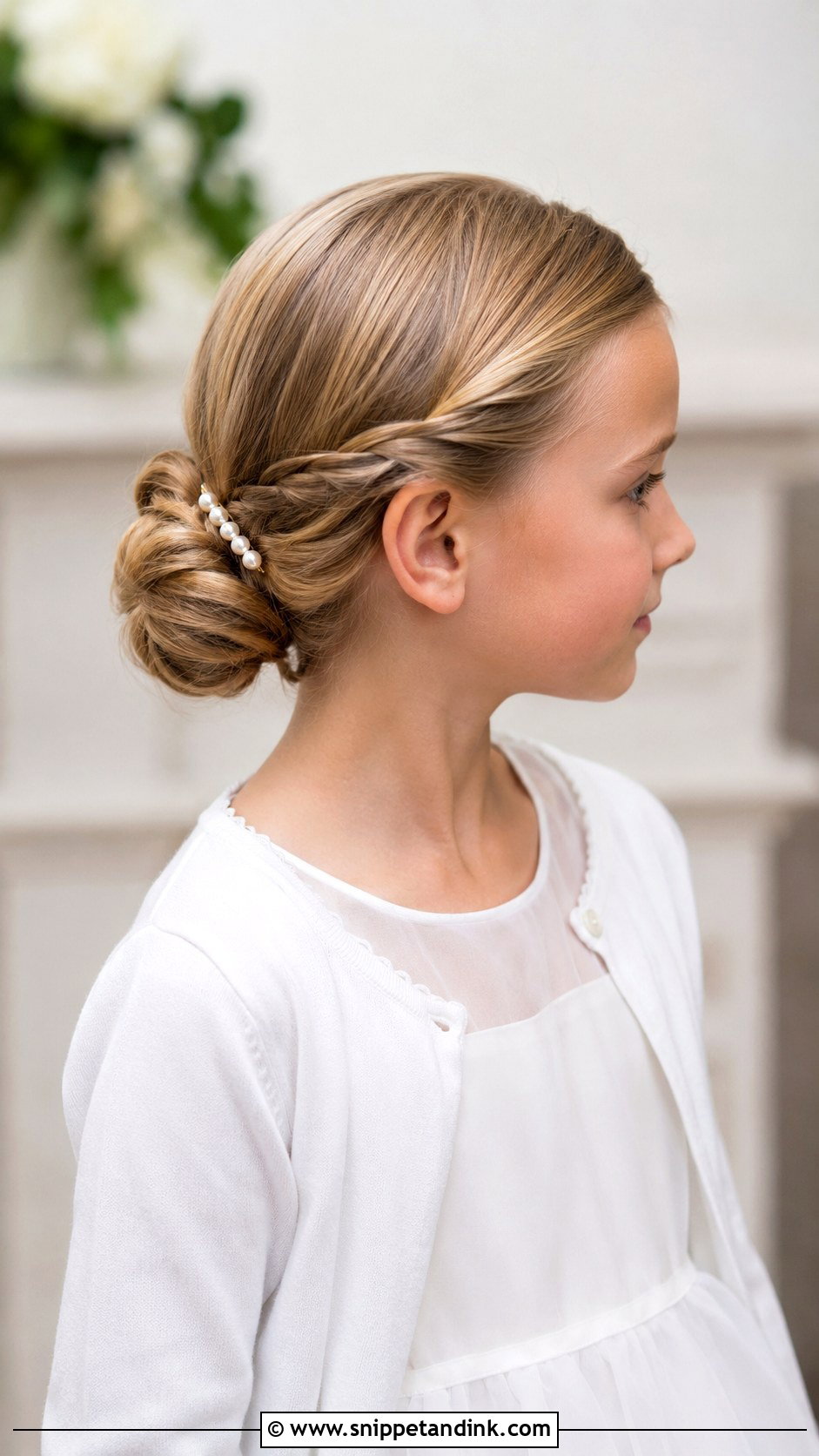 Kids Wedding Twisted Bun - Snippet and Ink - 15 Kids Wedding Hair Updos