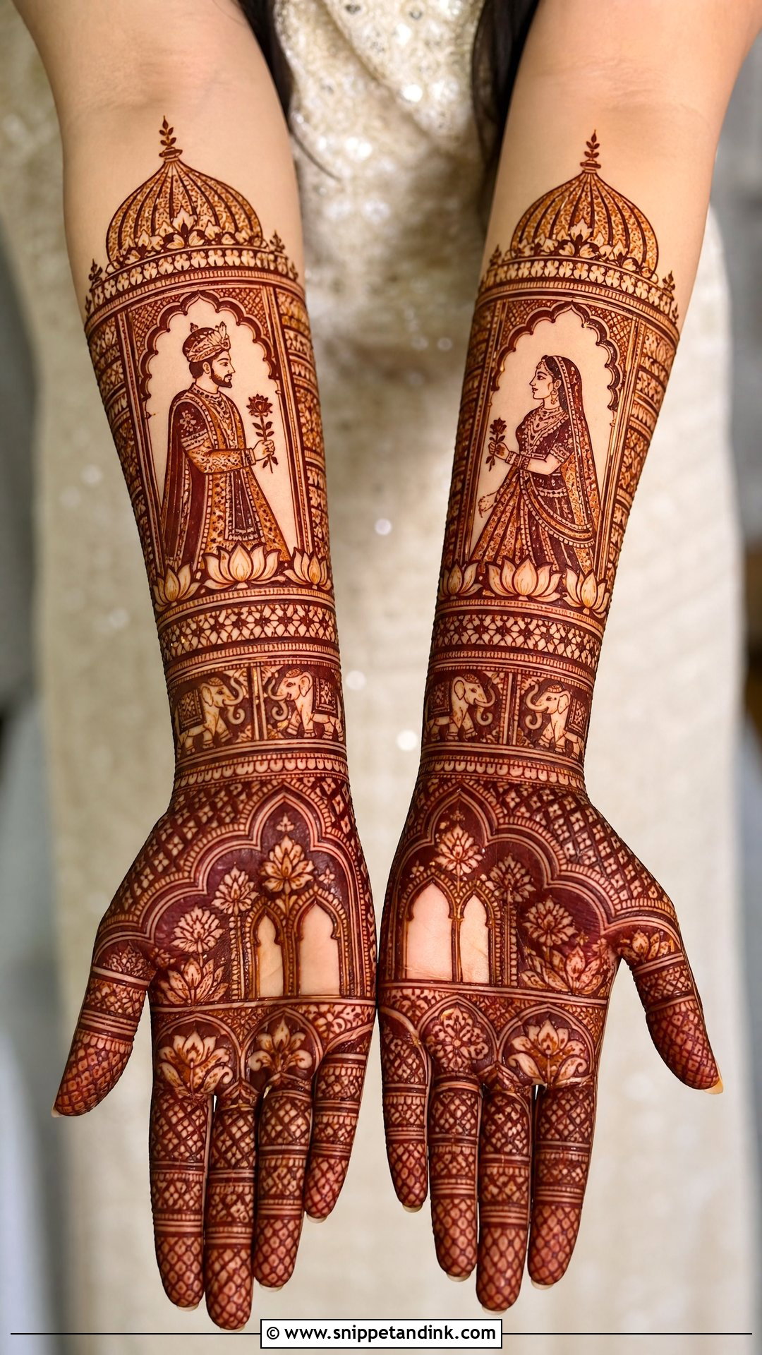King Queen Bridal Figure Mehndi - Snippet and Ink - 25 Bridal Figure Mehndi Designs