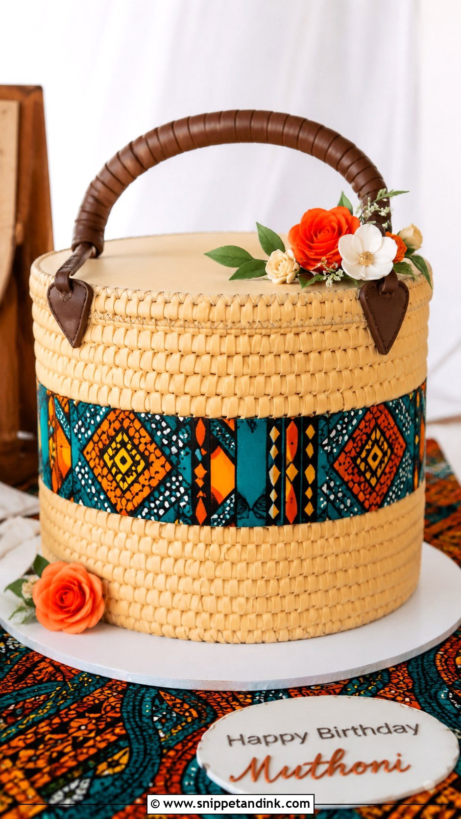 Kiondo Cake With African Print - Snippet and Ink - 20 Kiondo Cake Designs