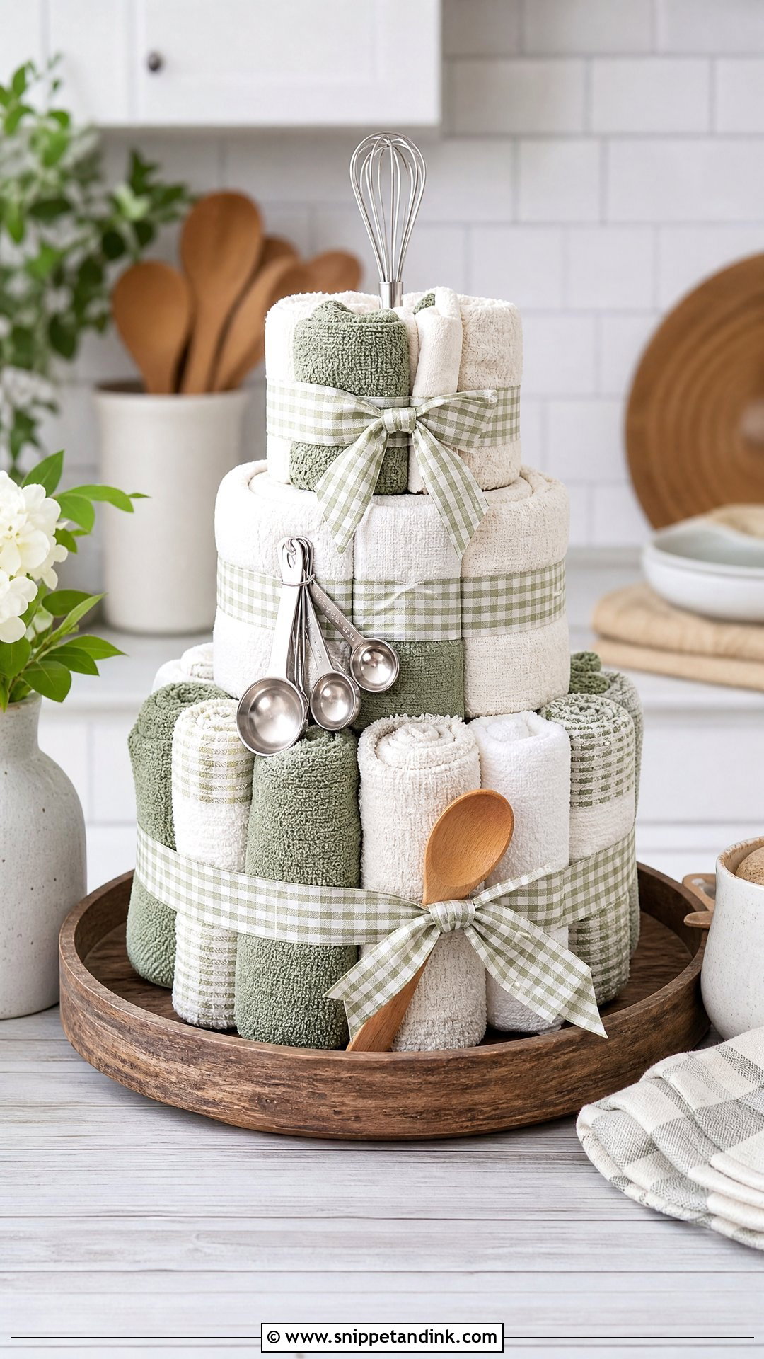Kitchen Towel Wedding Cake - Snippet and Ink - 20 Wedding Towel Cakes