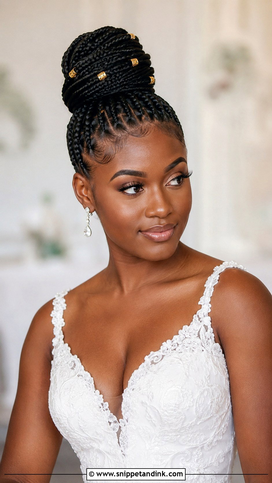 Knotless Box Braids Bun - Snippet and Ink - 20 Natural Hair Wedding Hairstyles