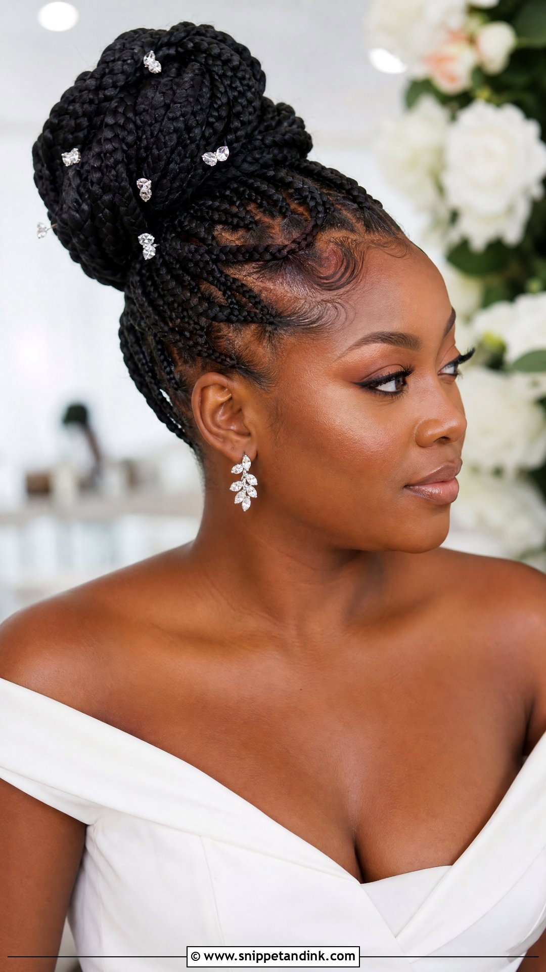 Knotless Braid Bun for Weddings - Snippet and Ink - 20 Wedding Bun Hairstyles for Black Women
