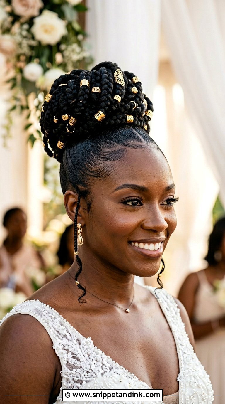 Knotless Braid Updo for Weddings - Snippet and Ink - 20 Braids for Wedding Hair Black Women
