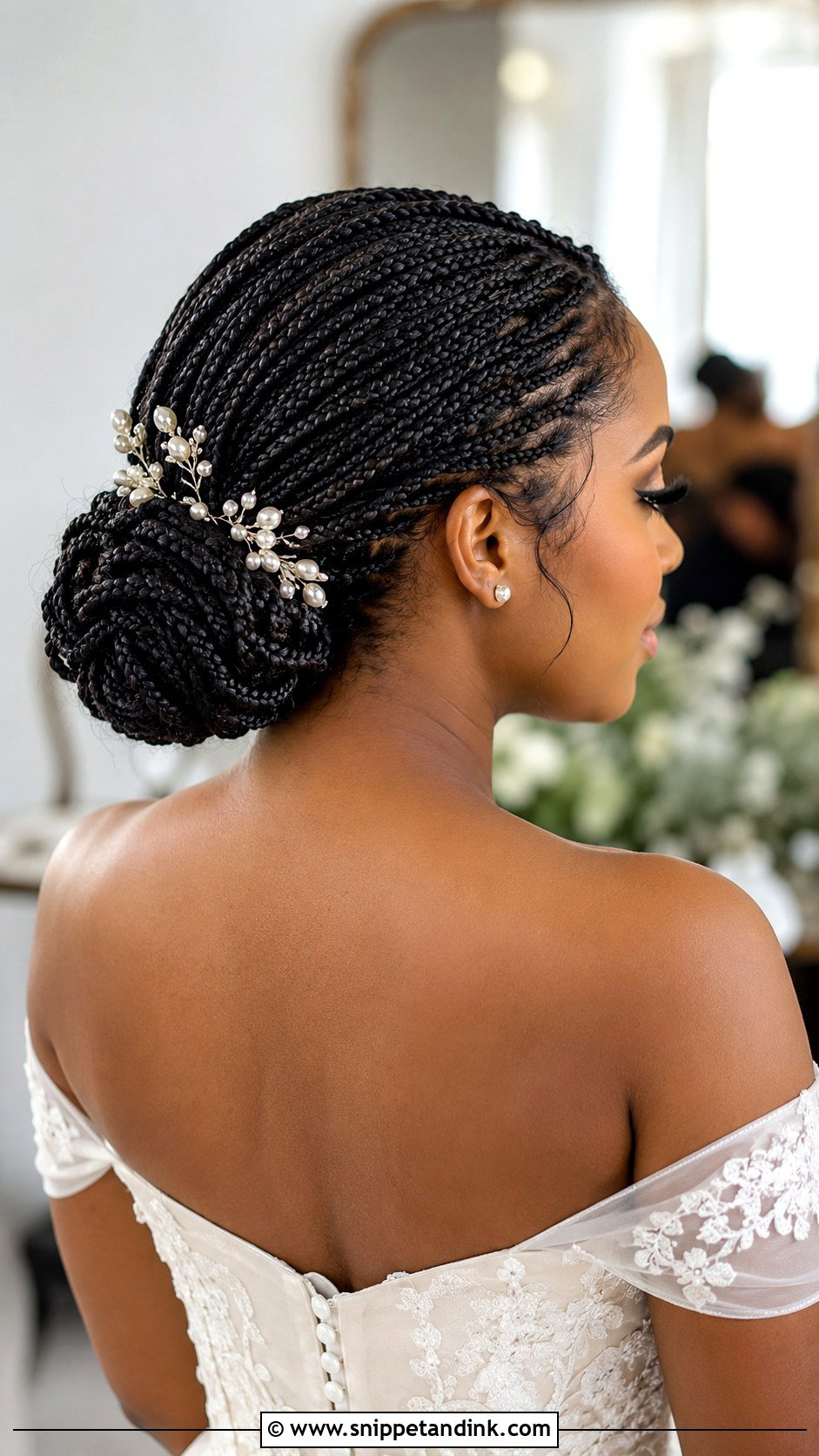 Knotless Braids Bridal Bun - Snippet and Ink - 25 Bridal Hair Styles for Black Women