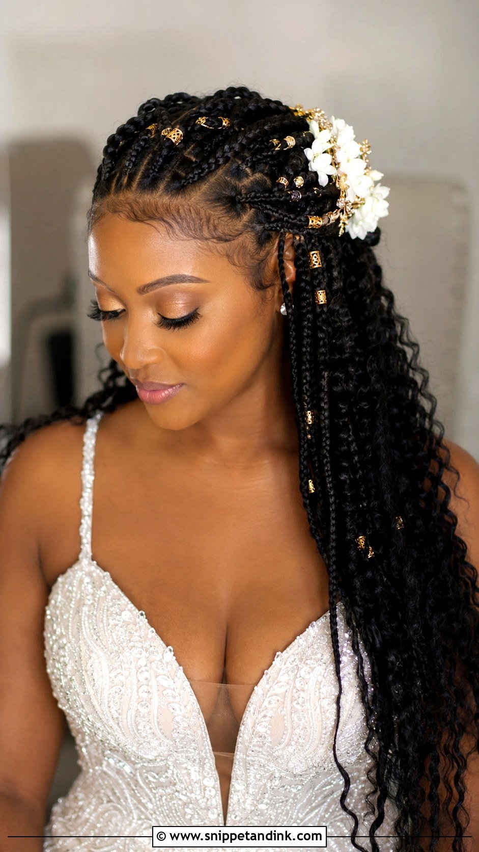 Knotless Braids Bridal Style - Snippet and Ink - 20 Wedding Hair Styles Black Women