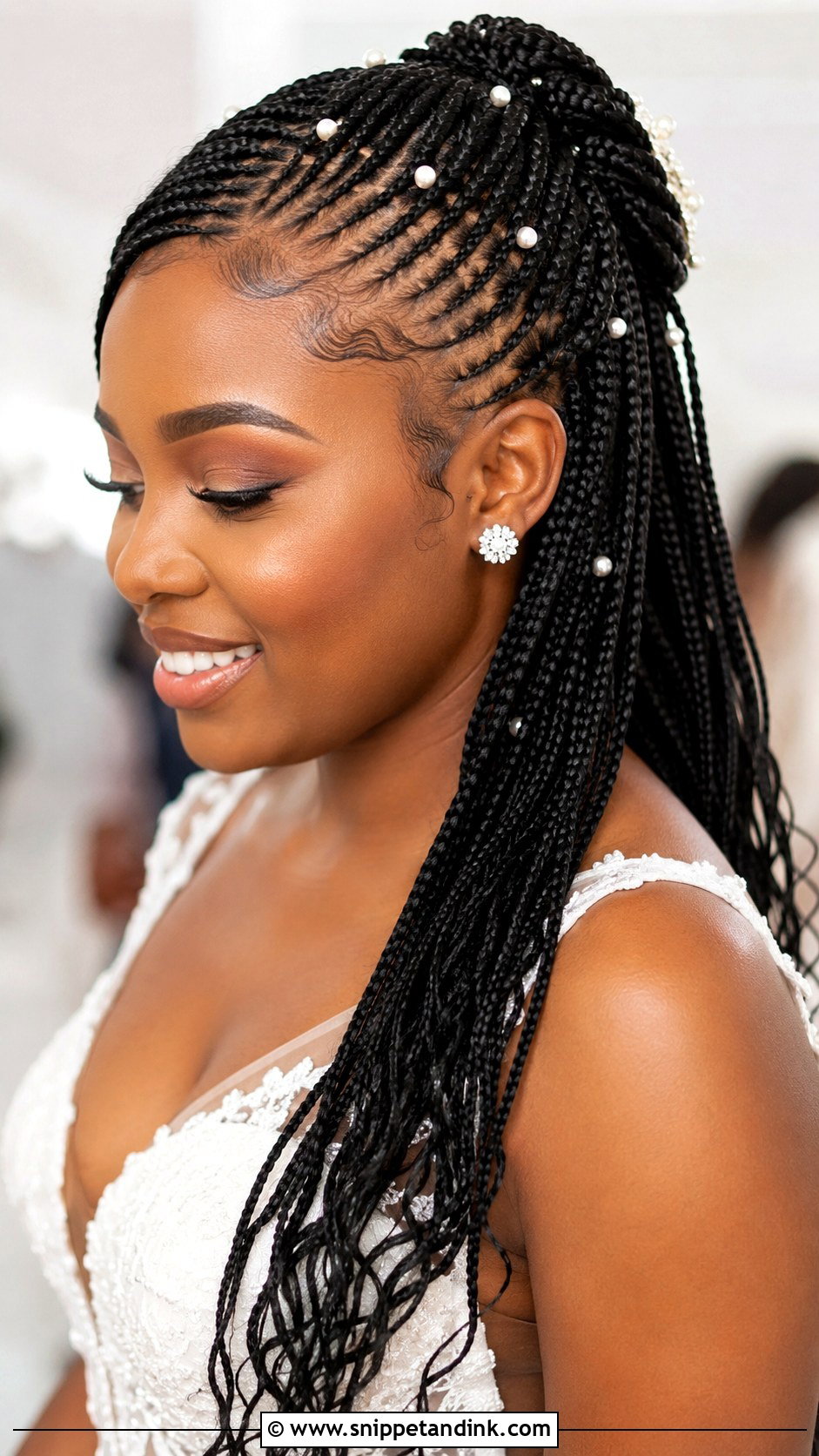 Knotless Braids Bridal Style - Snippet and Ink - 20 Bride Hairstyles for Black Women