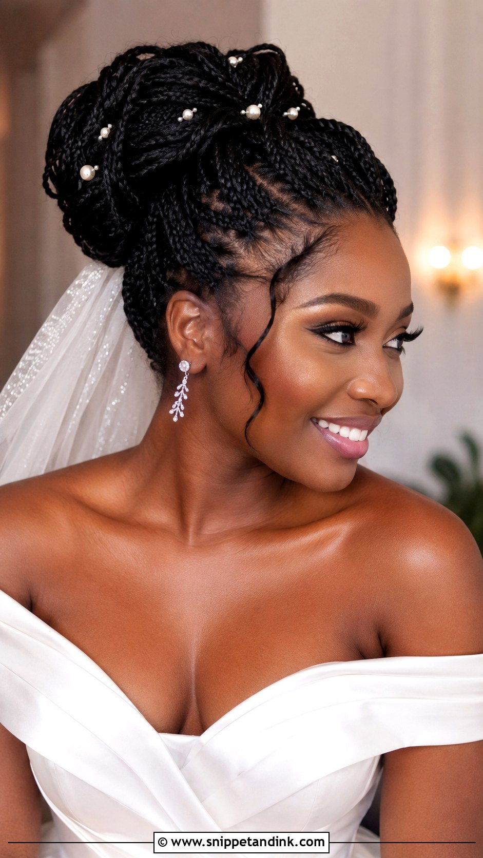 Knotless Braids Bridal Updo - Snippet and Ink - 25 Black Wedding Hairstyles for Bride