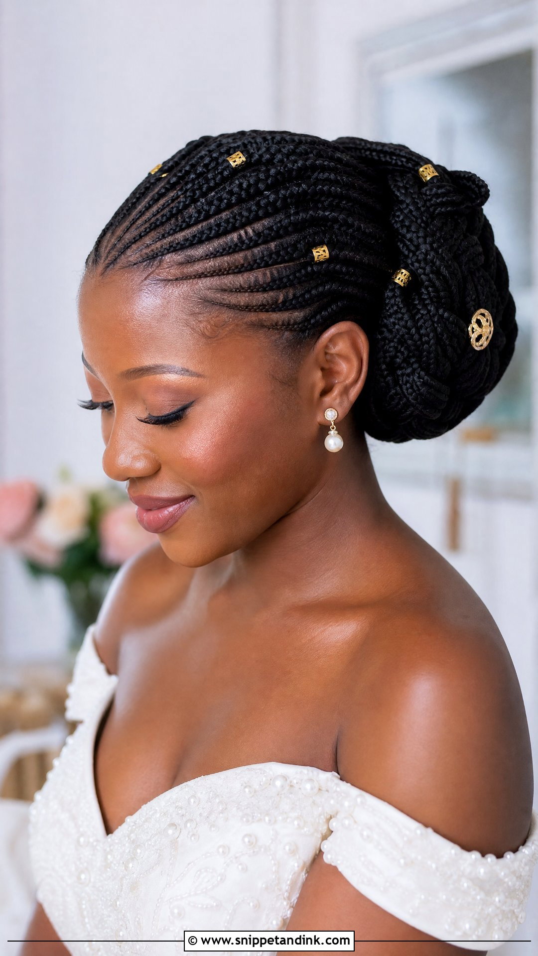 Knotless Braids Bridal Updo - Snippet and Ink - 20 African Bridal Hairstyles