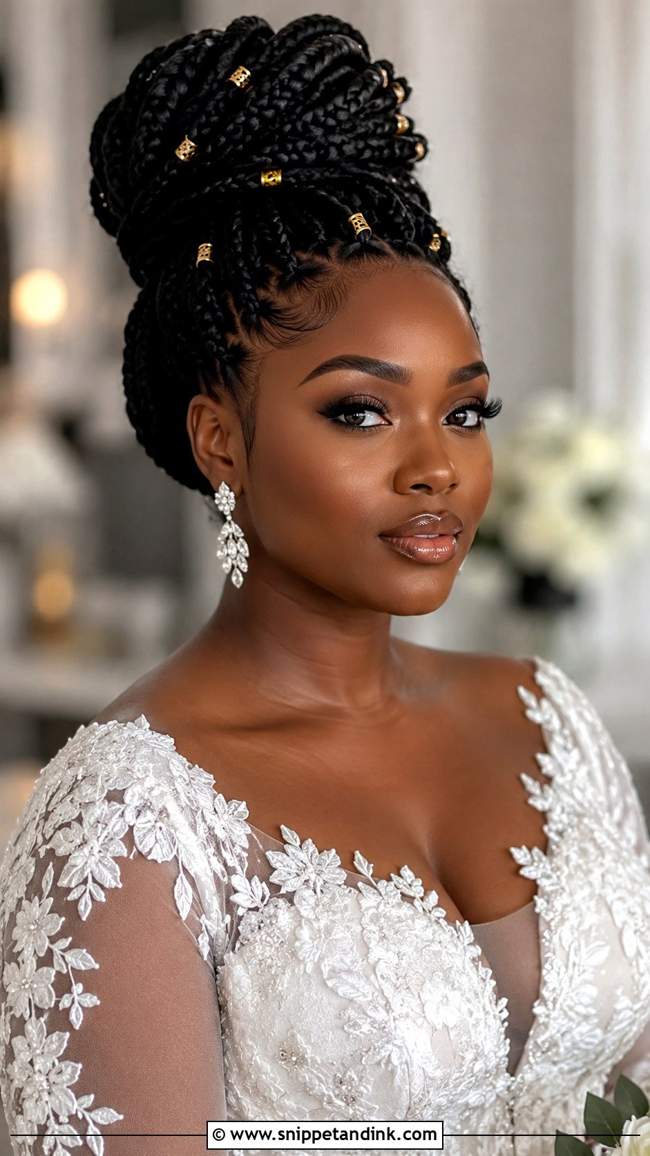 Knotless Braids Bun - Snippet and Ink - 30 Wedding Hair Black Women Ideas