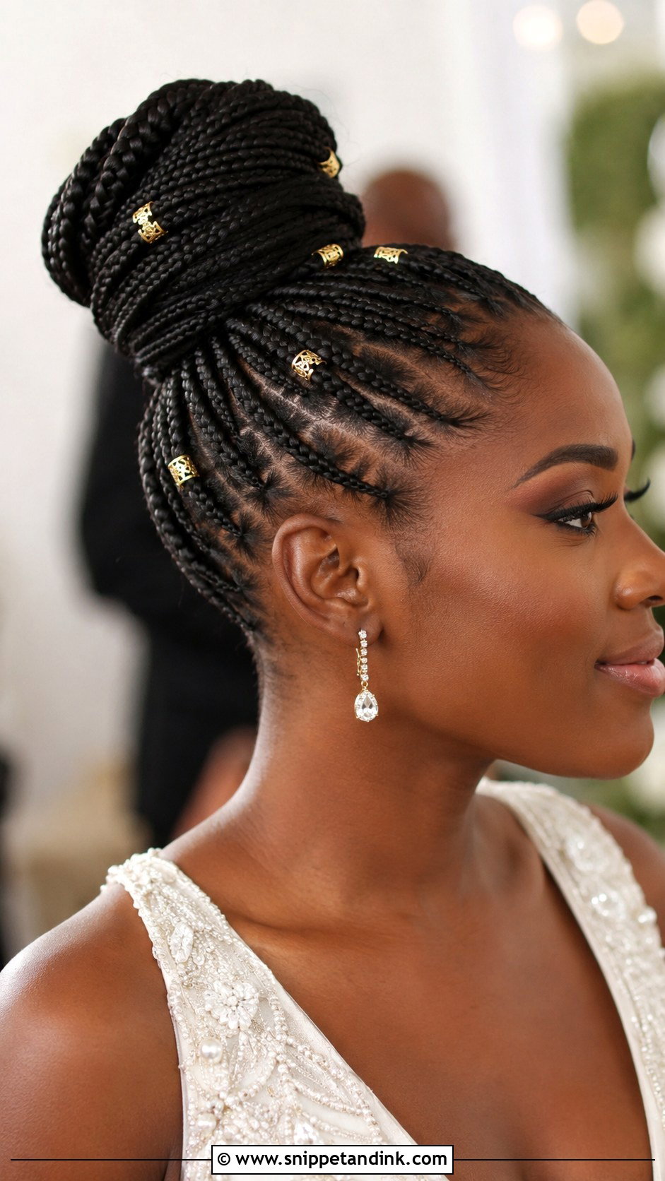 Knotless Braids Bun - Snippet and Ink - 30 Black Bridal Hairstyles
