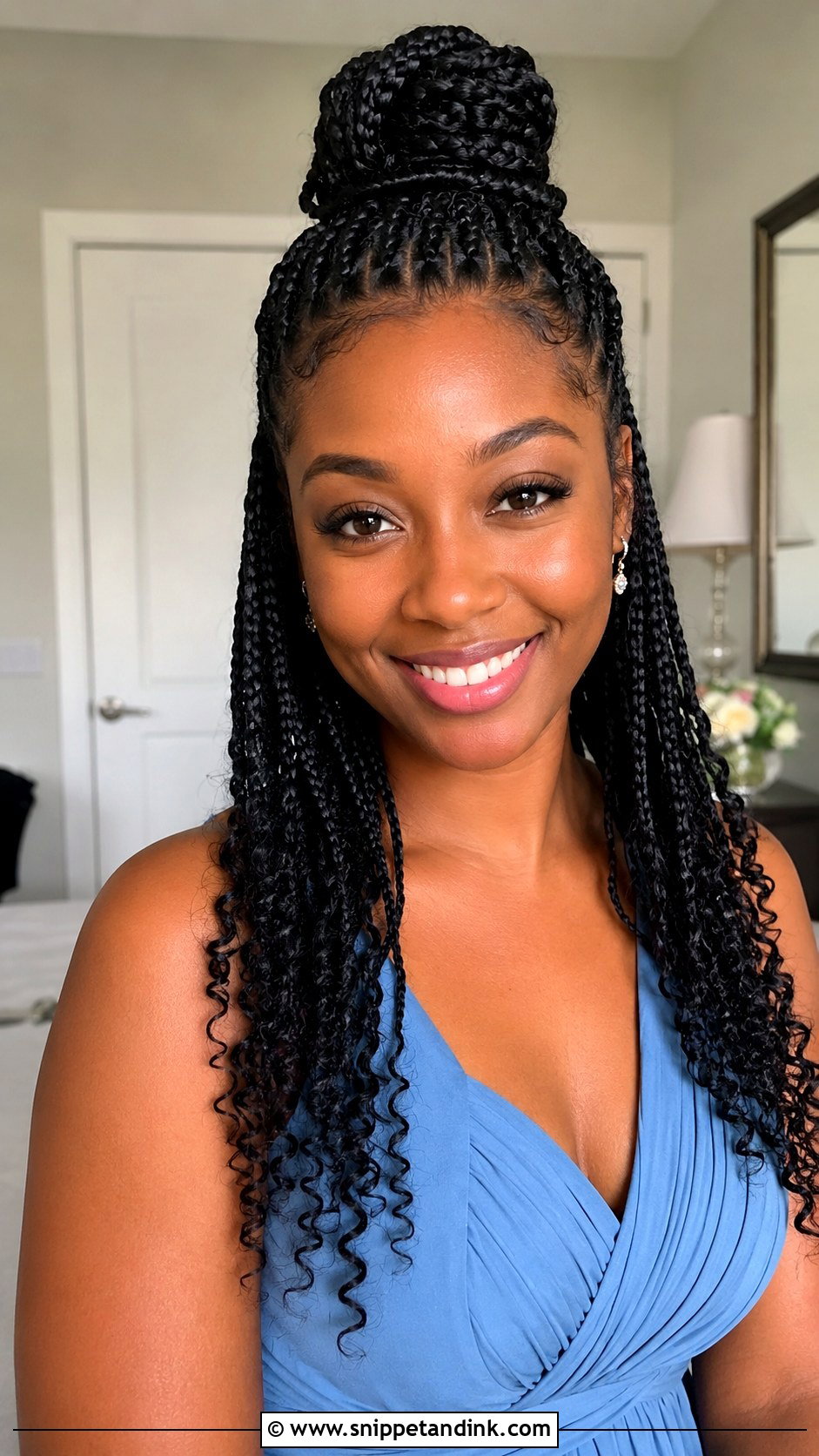 Knotless Braids Half Up Half Down For Black Bridesmaid - Snippet and Ink - 20 Bridesmaid Hairstyles Black Hair