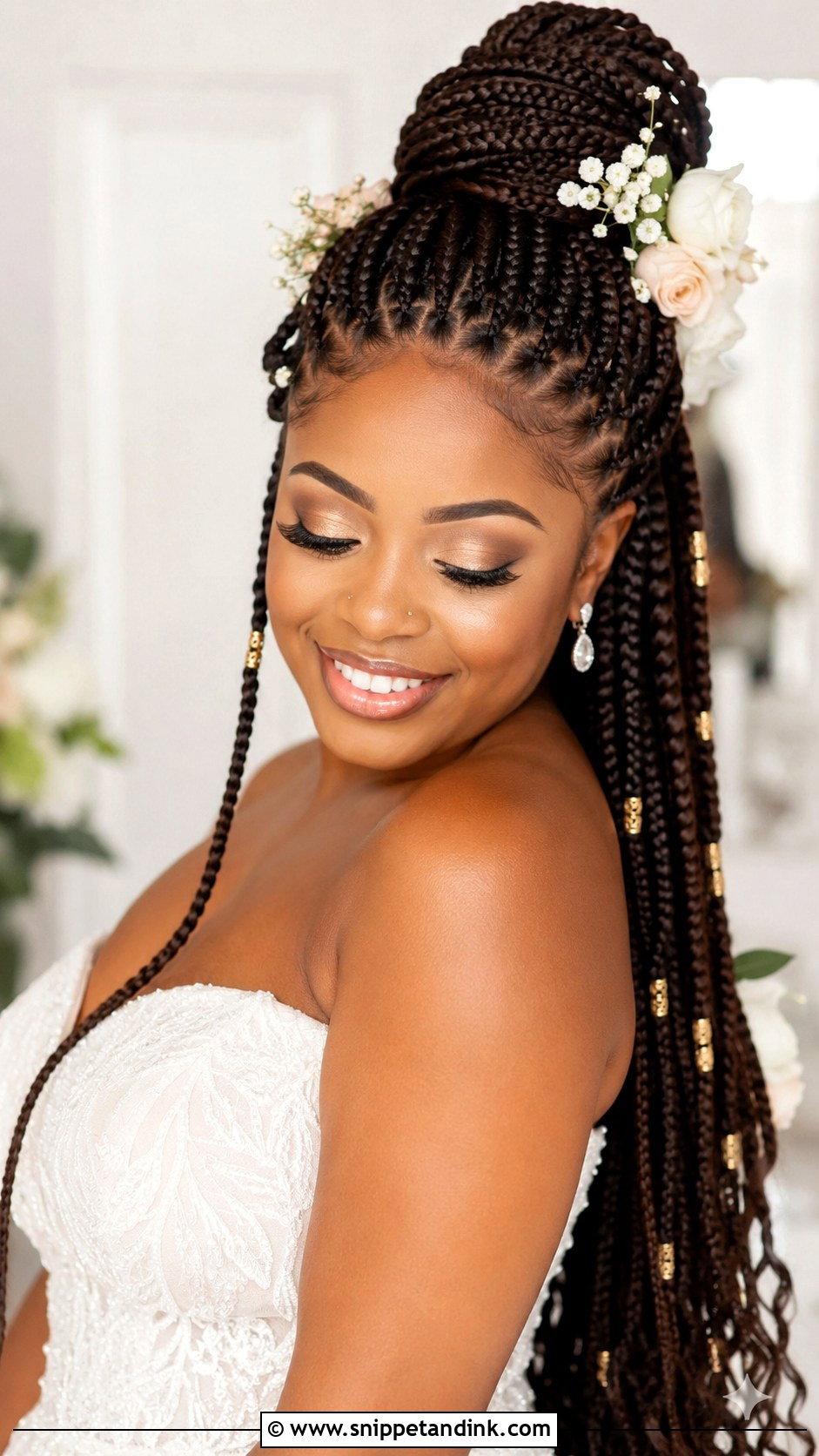Knotless Braids Half Updo - Snippet and Ink - 30 Wedding Hairstyles Black Women
