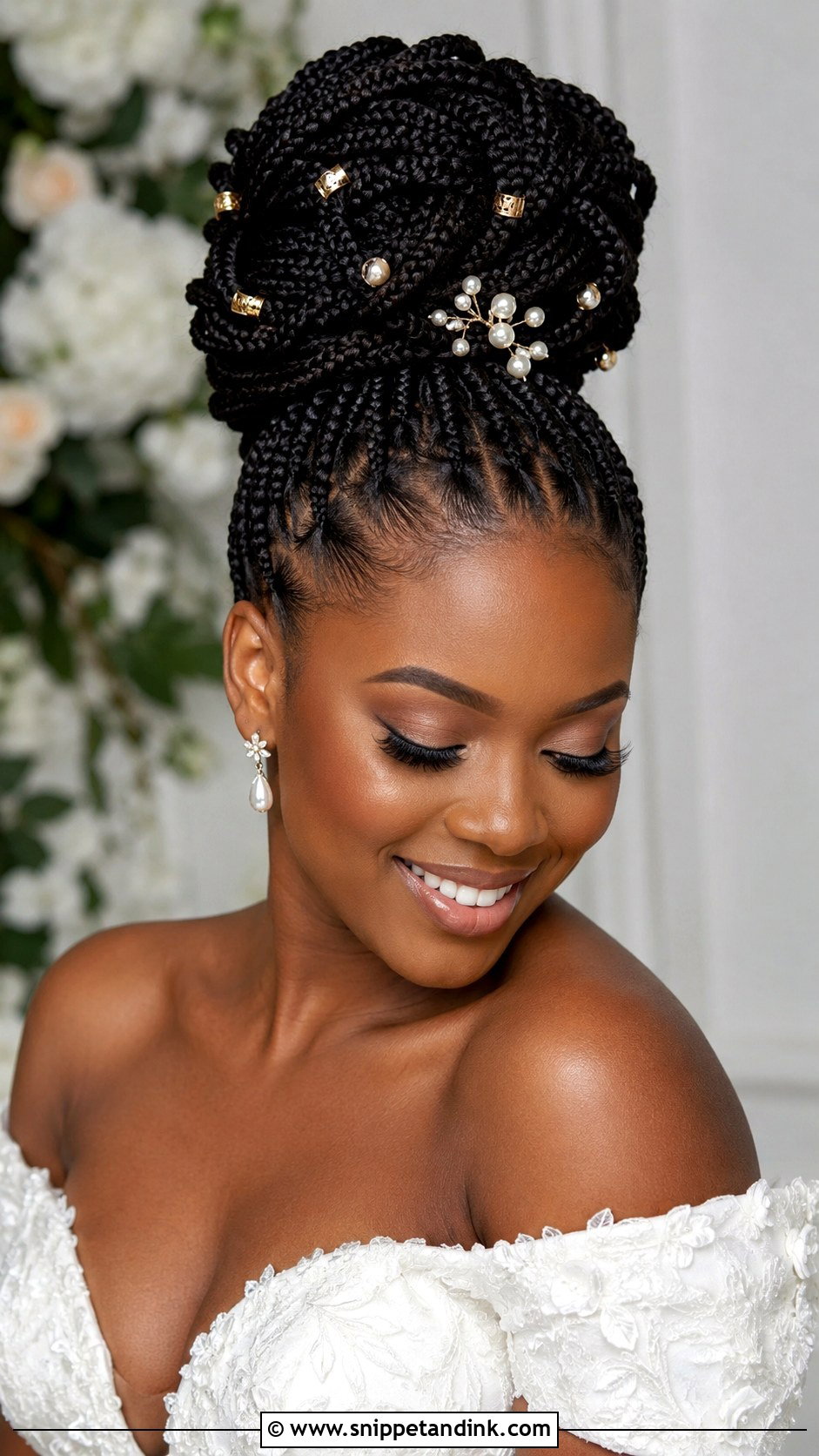 Knotless Braids Updo - Snippet and Ink - 20 Black Hair Wedding Hairstyles