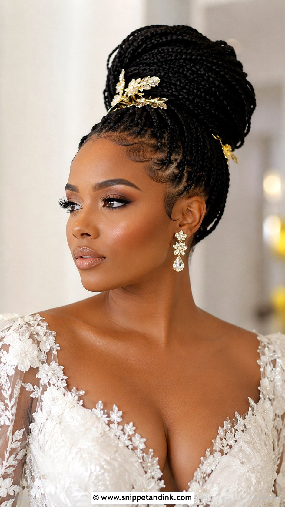 Knotless Braids Updo - Snippet and Ink - 20 Bridal Hair Updo Black Women Ideas