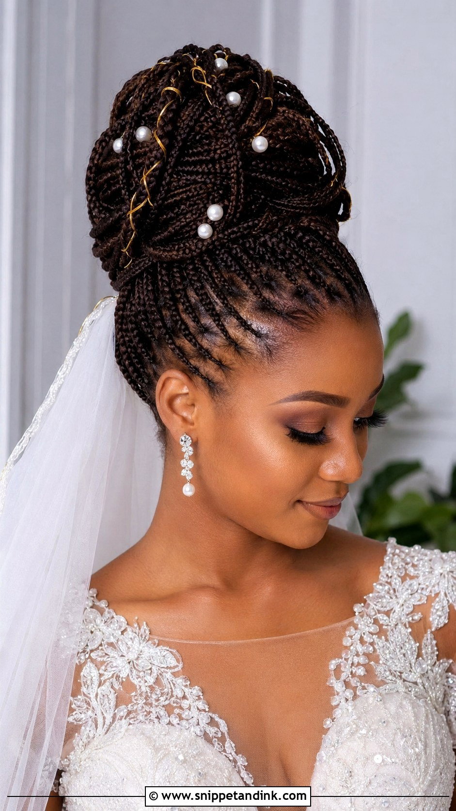 Knotless Braids Updo - Snippet and Ink - 20 African Bride Hairstyles