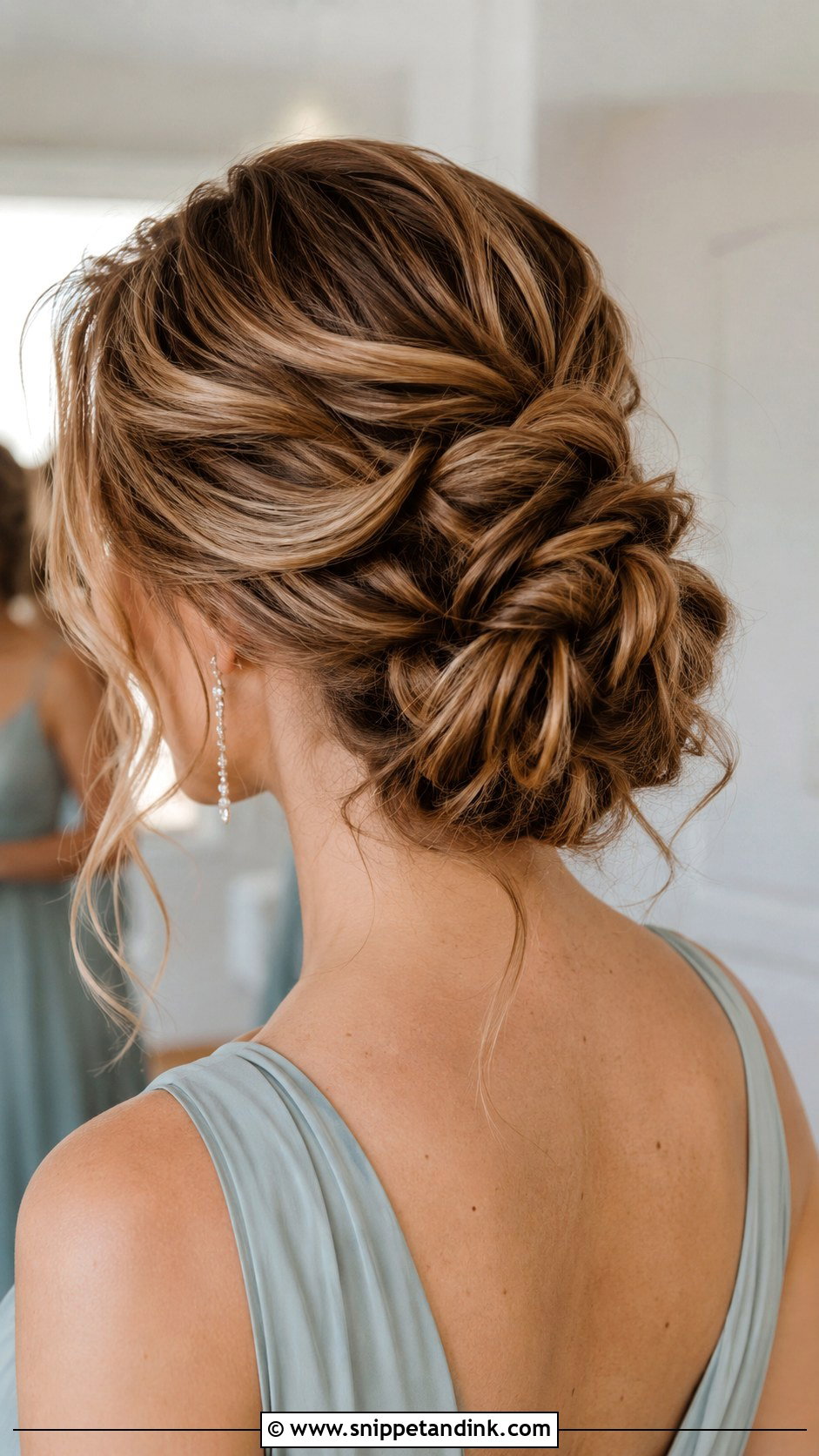 Knotted Bun Bridesmaid Updo - Snippet and Ink - 20 Simple Easy Updo Wedding Hairstyles Medium Length Bridesmaid