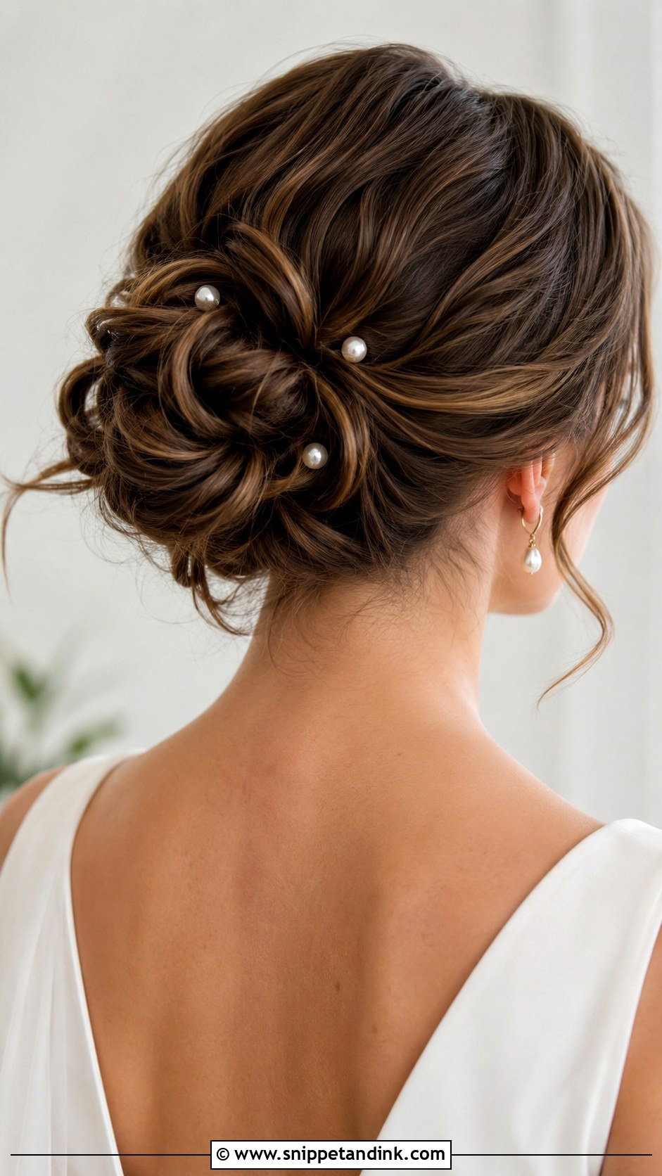 Knotted Bun for Short Hair - Snippet and Ink - 20 Short Hair Bun Wedding Ideas
