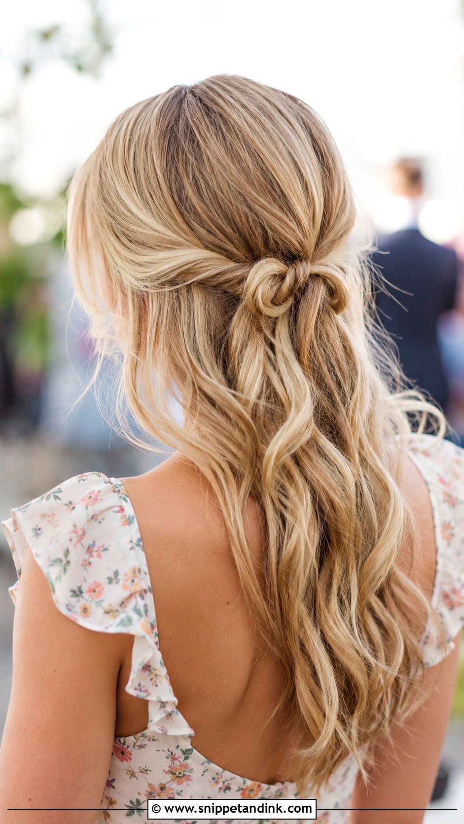 Knotted Half Up - Snippet and Ink - 30 Simple Wedding Guest Hair Ideas