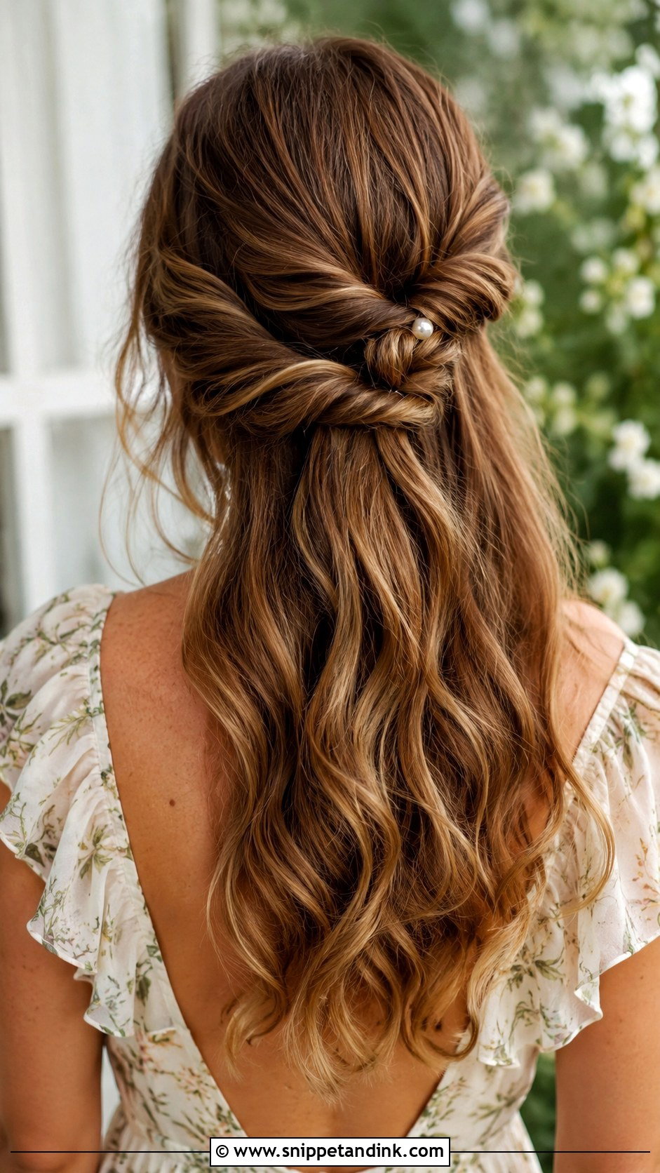 Knotted Half Up Half Down Hairstyle - Snippet and Ink - 20 Easy Half-Up Half-Down Hair Wedding Guest Hairstyle Ideas