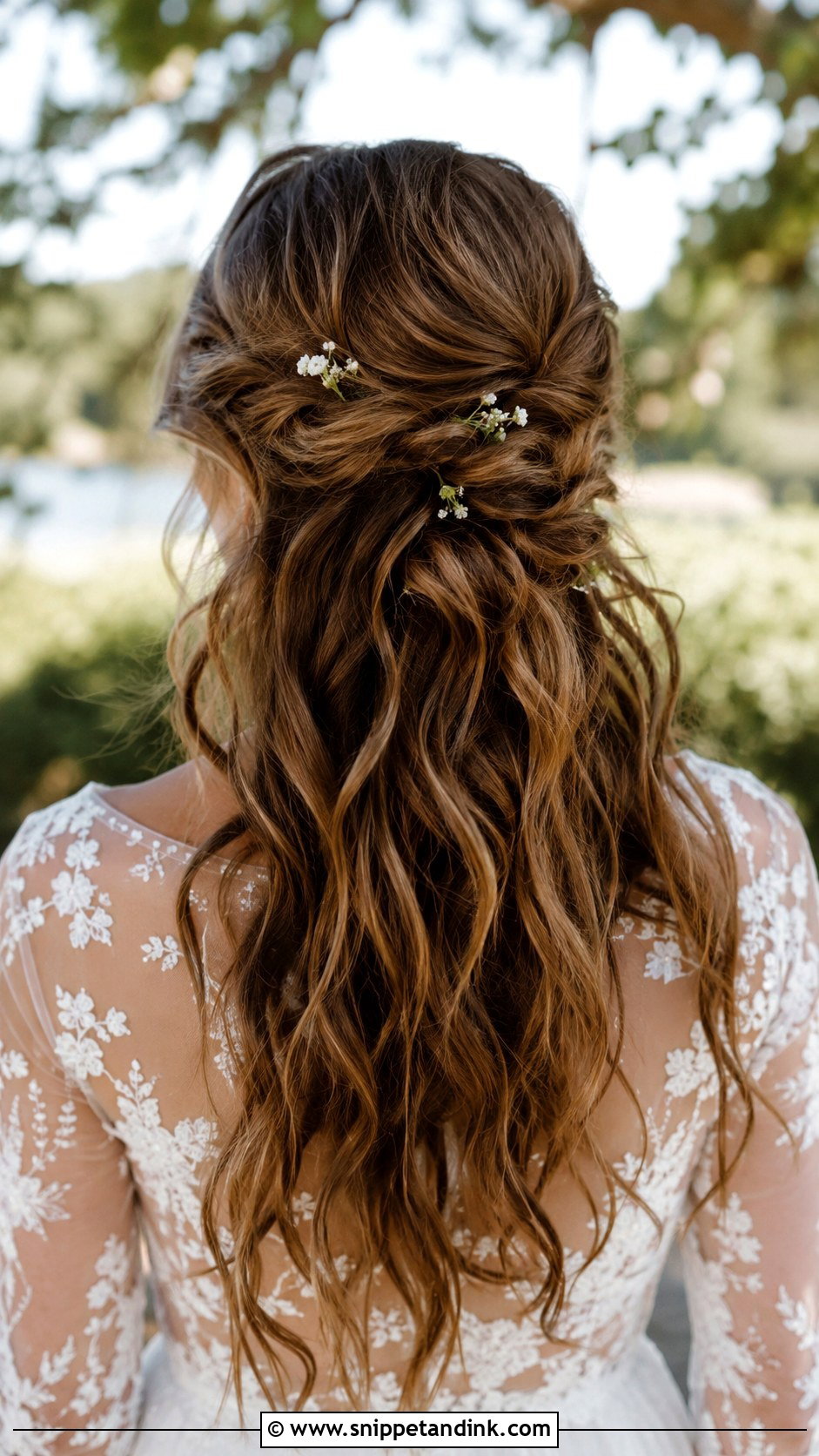 Knotted Half Up Wedding Hair - Snippet and Ink - 20 Medium Half-Up Half-Down Wedding Hair Ideas