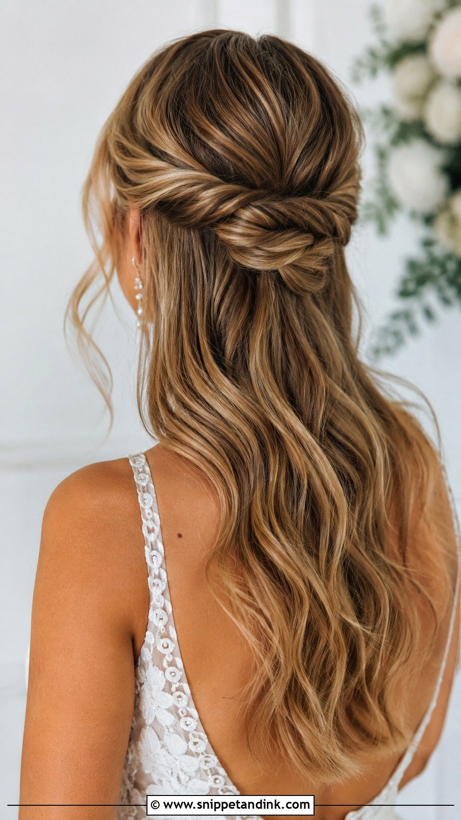 Knotted Half Up Wedding Hairstyle - Snippet and Ink - 20 Medium Length Hair Styles Wedding