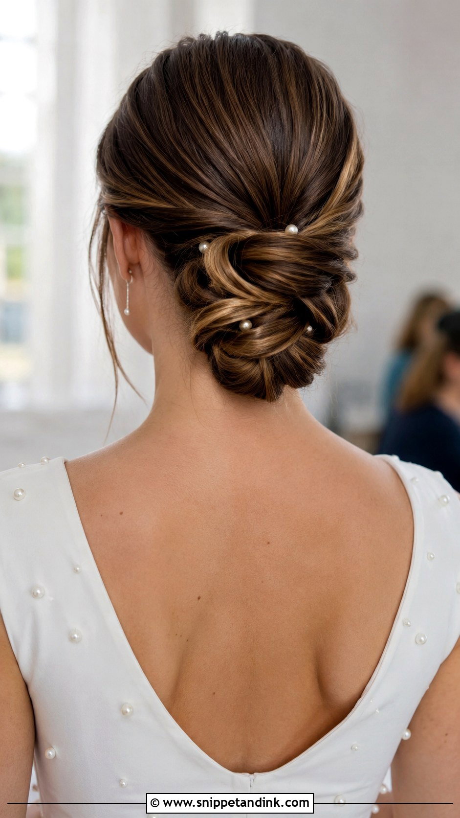Knotted Low Bun - Snippet and Ink - 35 Low Bun Wedding Hair Ideas