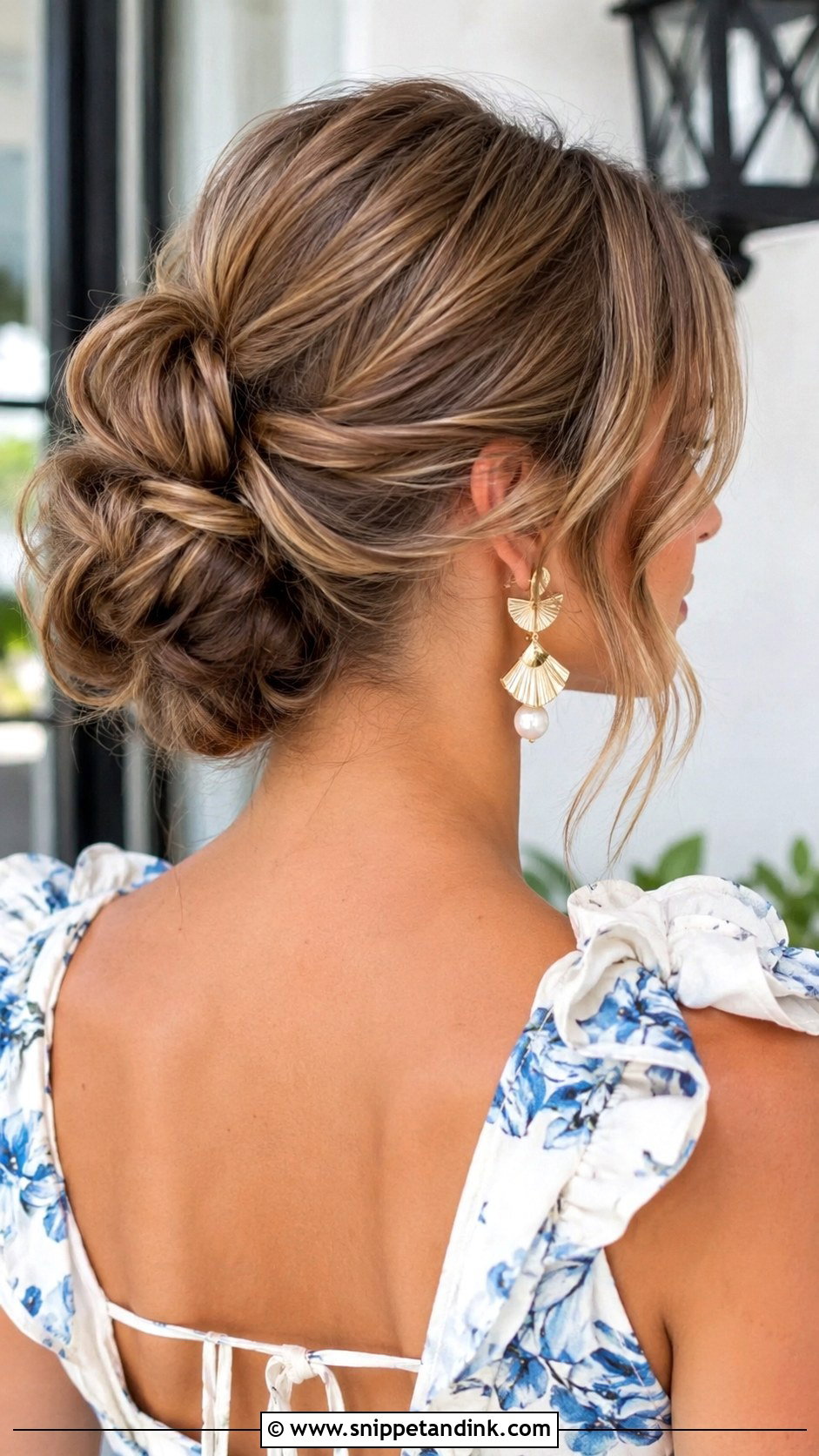 Knotted Low Bun - Snippet and Ink - 20 Upstyles for Medium Hair Wedding Guest Ideas