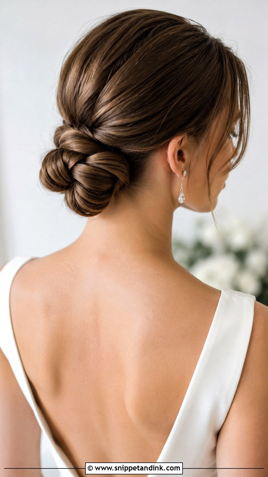 Knotted Low Bun - Snippet and Ink - 30 Low Bun Bridal Hair Ideas