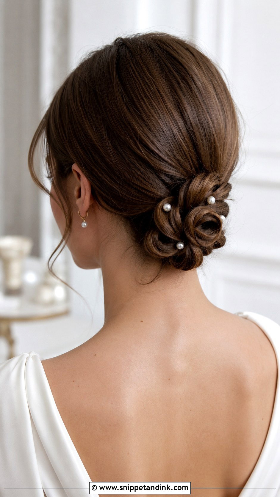 Knotted Low Bun Wedding Hairstyle - Snippet and Ink - 20 Pulled Back Wedding Hair Ideas