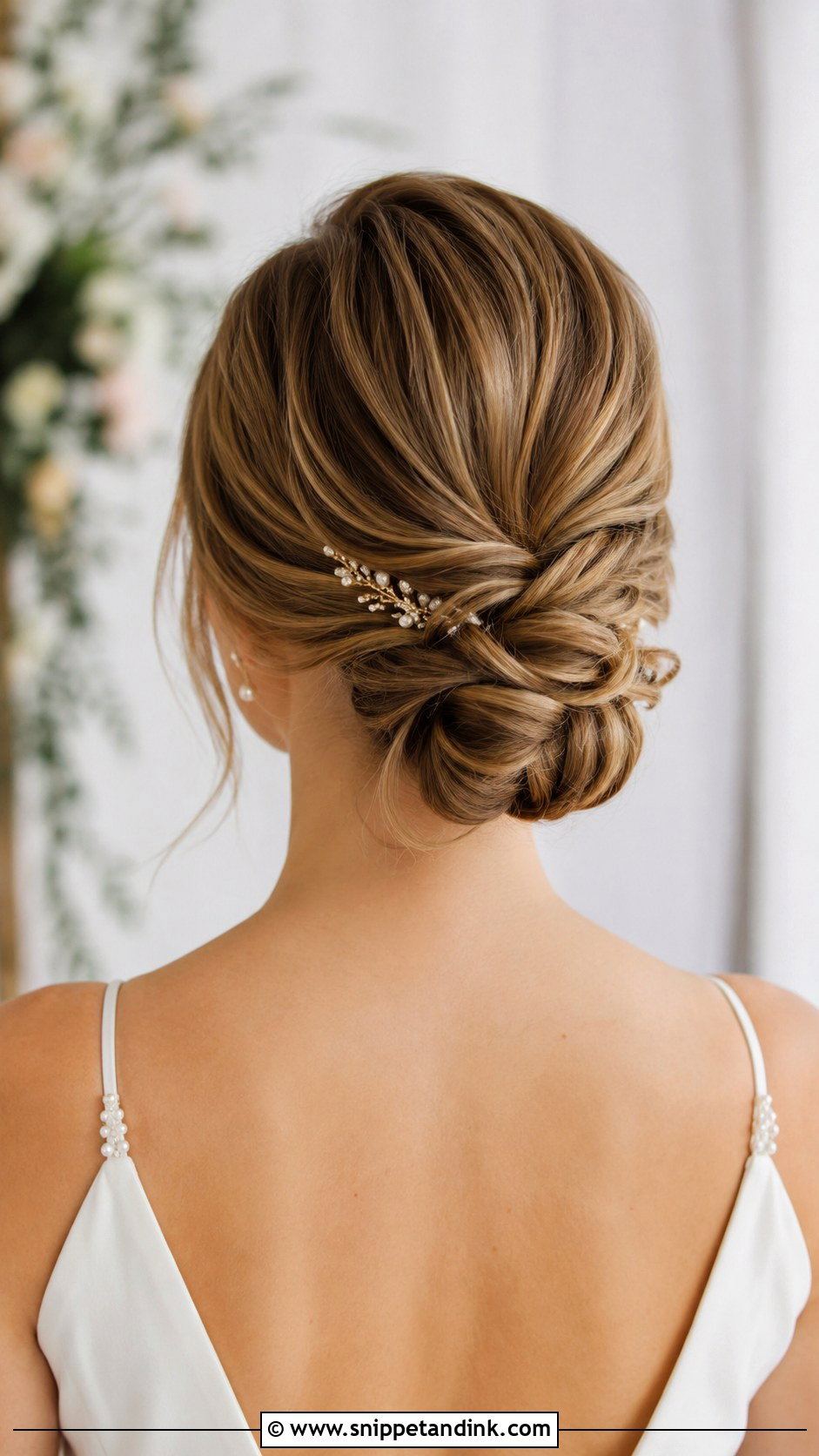Knotted Low Bun Wedding Style - Snippet and Ink - 25 Wedding Bun Hairstyle Ideas