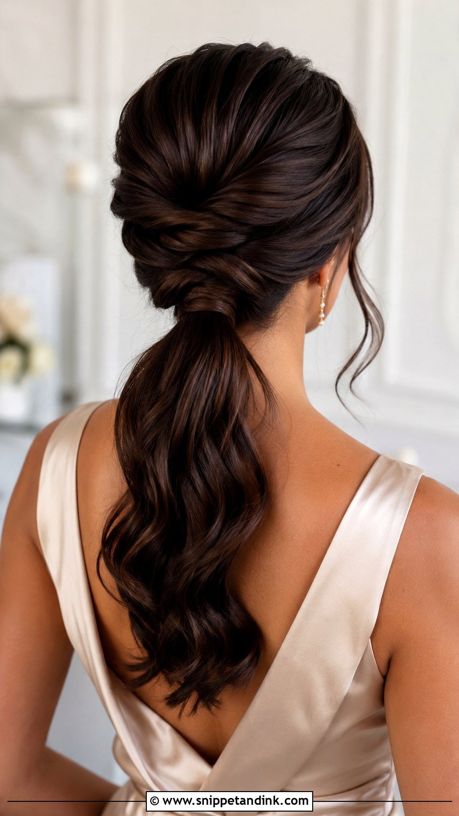 Knotted Low Pony Bridesmaid Hair - Snippet and Ink - 20 Low Pony Bridesmaid Hair Ideas