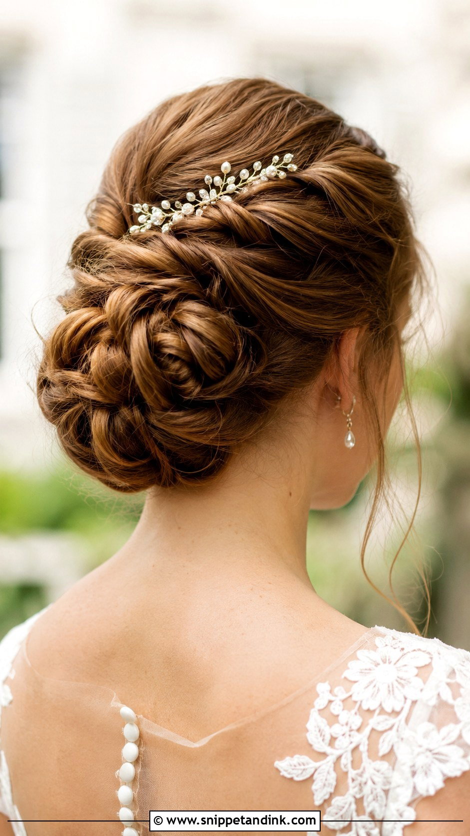 Knotted Twist Updo With Accessories - Snippet and Ink - 25 Bridal Updos for Medium Hair