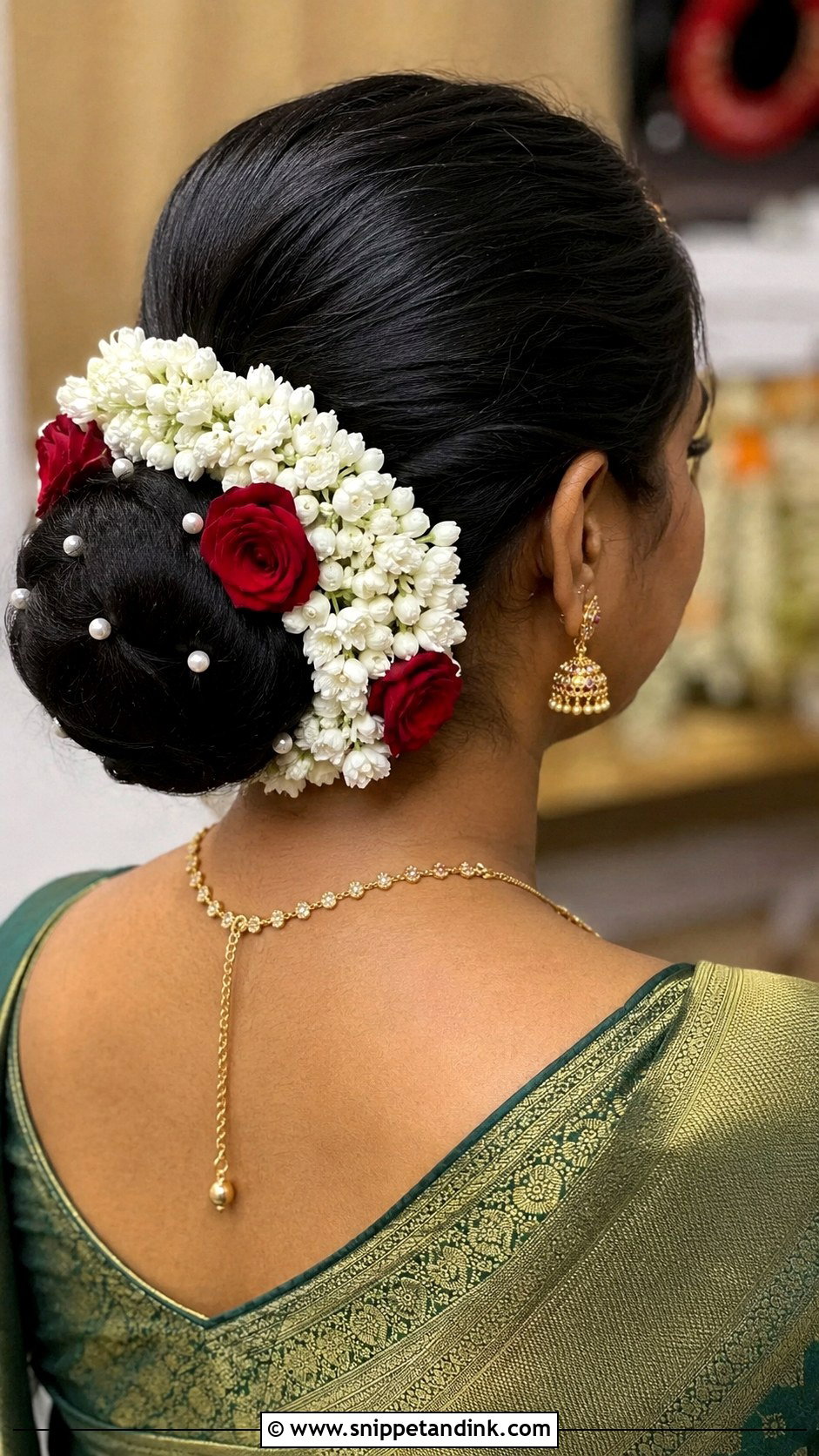 Kondai Bun With Flowers - Snippet and Ink - 35 South Indian Wedding Hairstyles