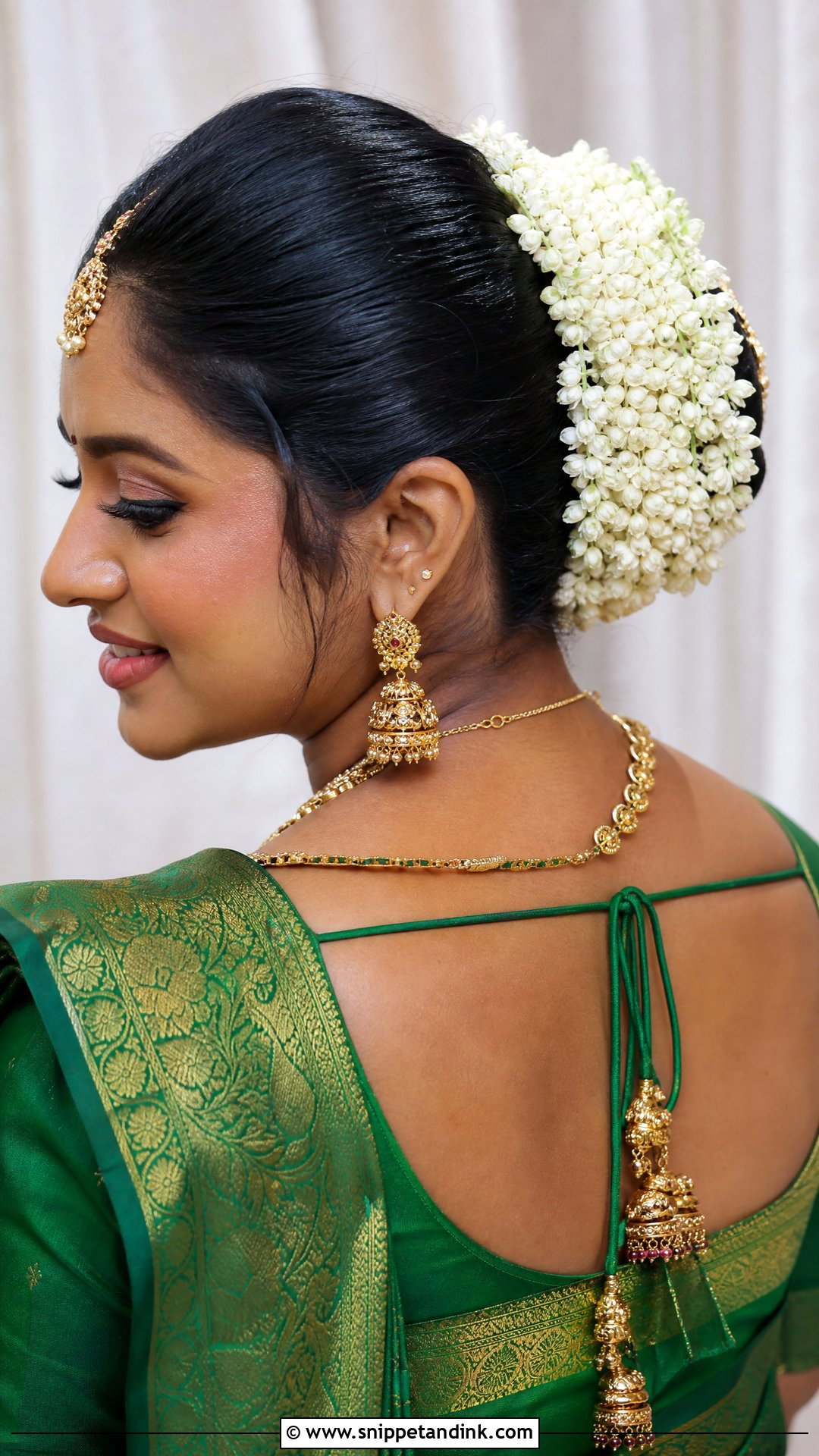 Kondai Bun With Jasmine - Snippet and Ink - 20 South Indian Bridal Hair Ideas