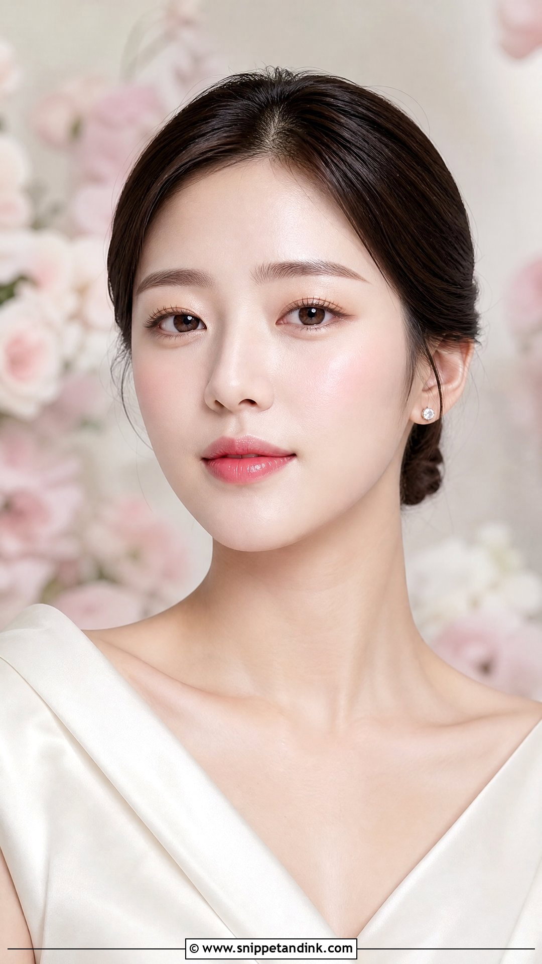 Korean Bridal Glass Skin Makeup - Snippet and Ink - 20 Asian Bride Makeup Ideas