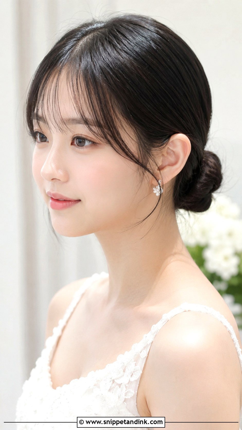 Korean Bridal Hair With Faux Bangs - Snippet and Ink - 25 Korean Bridal Hair Ideas