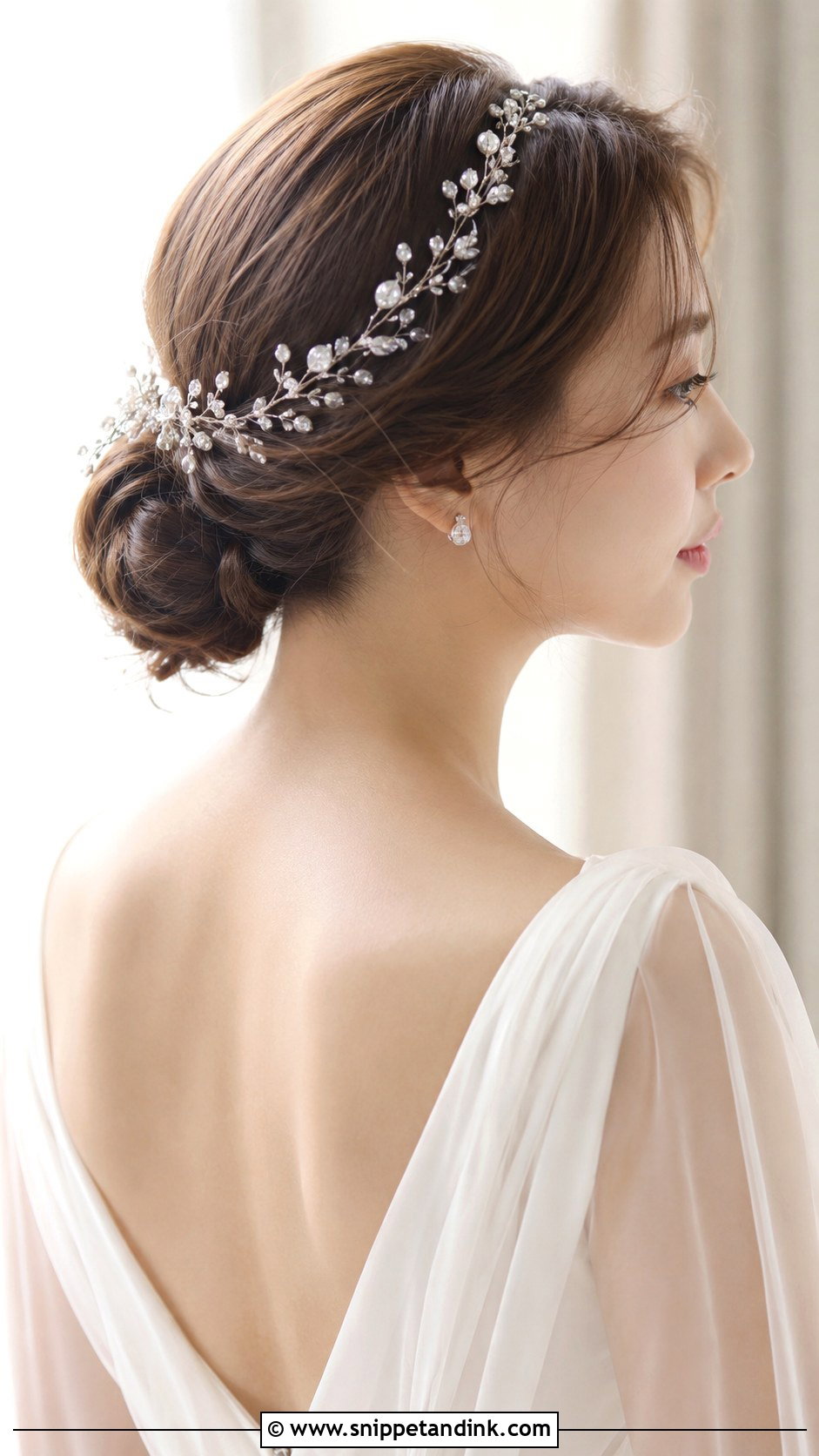Korean Bridal Hair With Hair Vine - Snippet and Ink - 25 Korean Bridal Hair Ideas