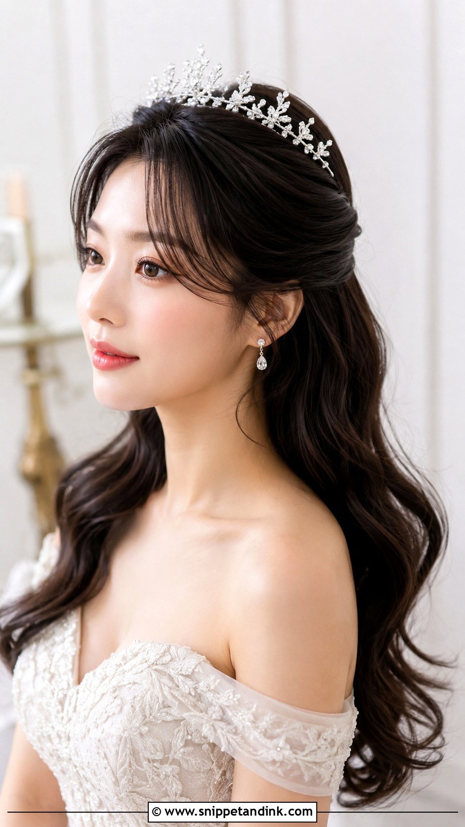 Korean Bridal Hair With Tiara - Snippet and Ink - 15 Korean Bridal Hairstyle Ideas