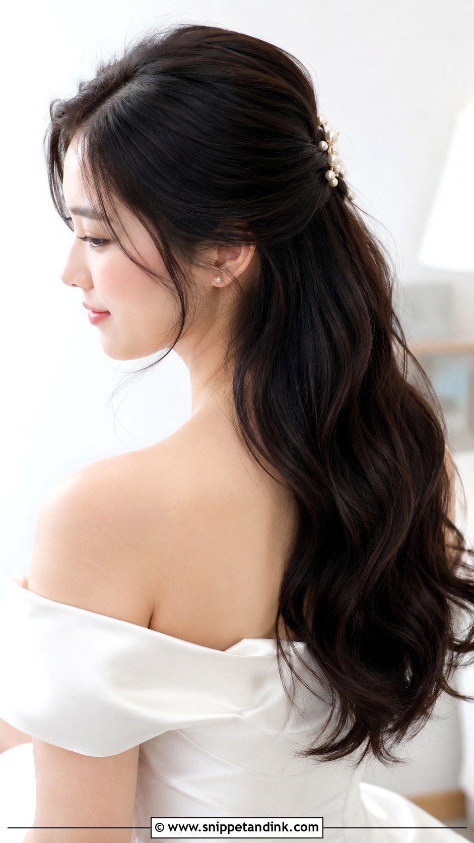 Korean Bridal Half Up Hair - Snippet and Ink - 15 Korean Bridal Hairstyle Ideas