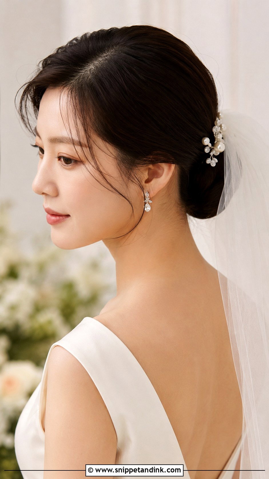Korean Bridal Low Bun - Snippet and Ink - 15 Korean Bridal Hairstyle Ideas