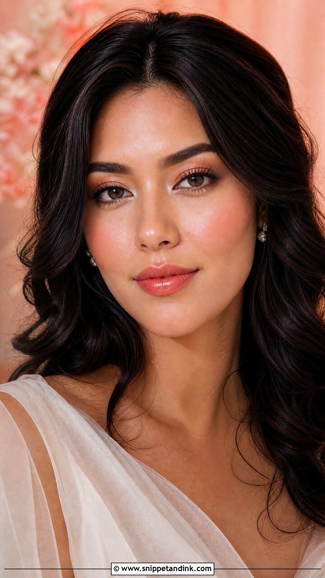 Korean Bridal Makeup With Coral Lip Tint - Snippet and Ink - 25 Korean Bridal Makeup Ideas