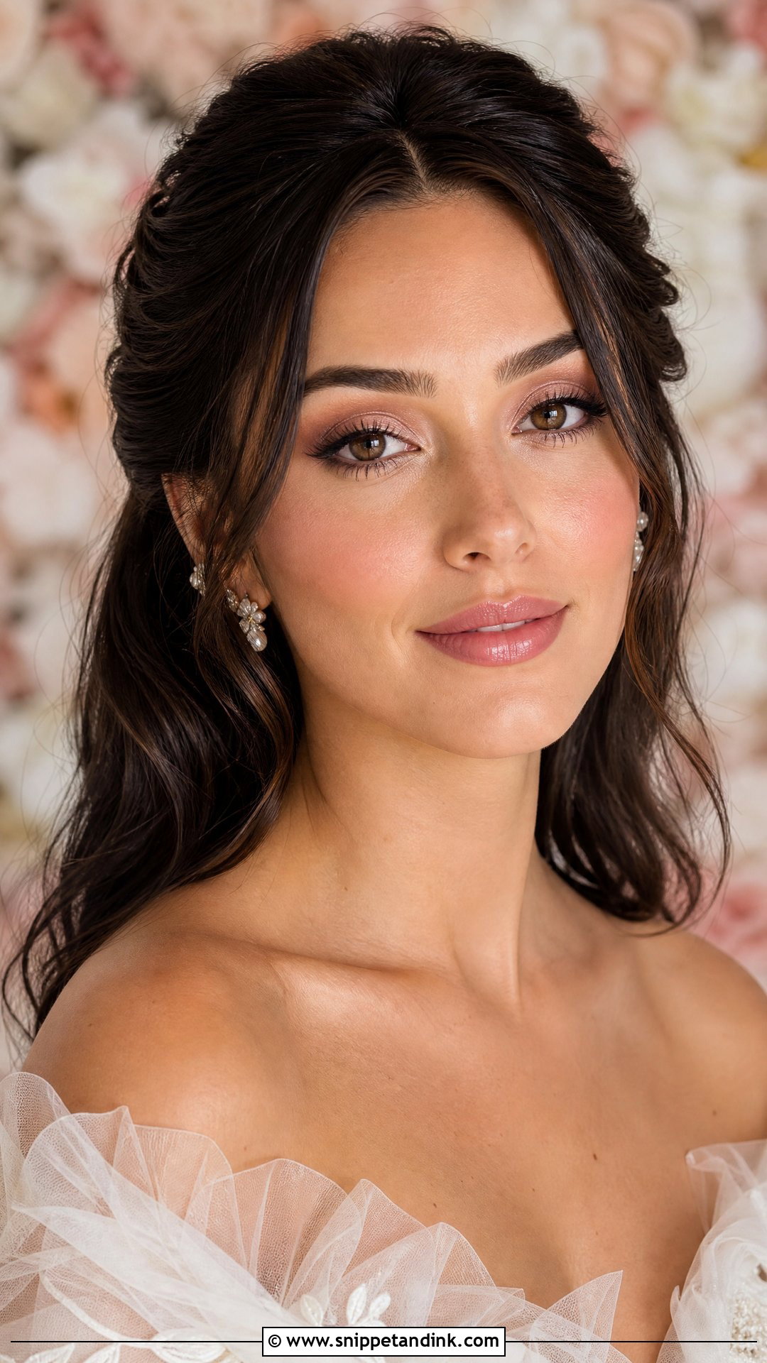 Korean Bridal Makeup With Half Up Hair - Snippet and Ink - 25 Korean Bridal Makeup Ideas