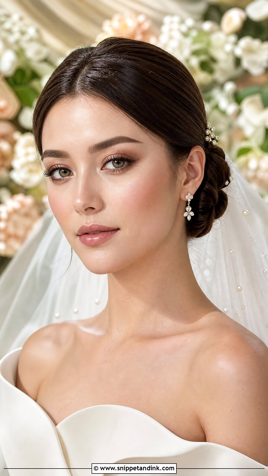 Korean Bridal Makeup With Low Bun - Snippet and Ink - 25 Korean Wedding Makeup Look Ideas