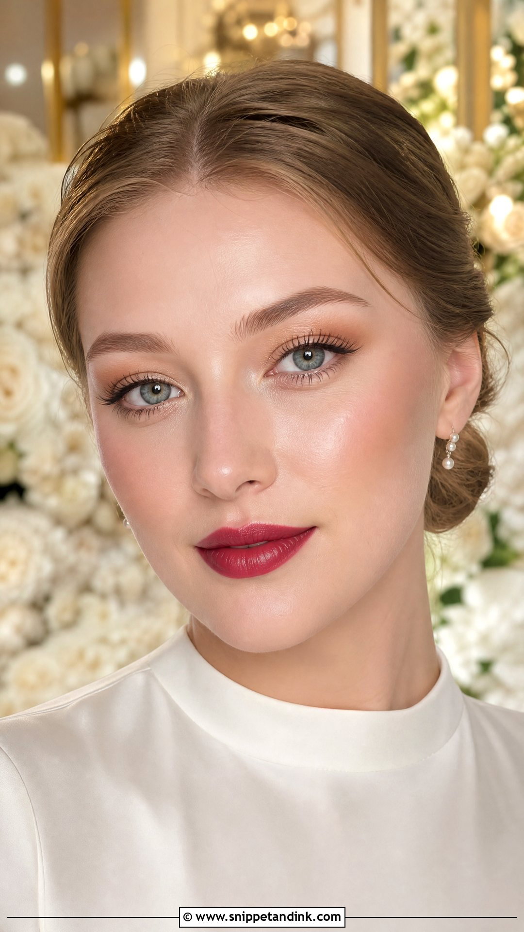 Korean Bridal Makeup With Red Lip - Snippet and Ink - 25 Korean Wedding Makeup Look Ideas