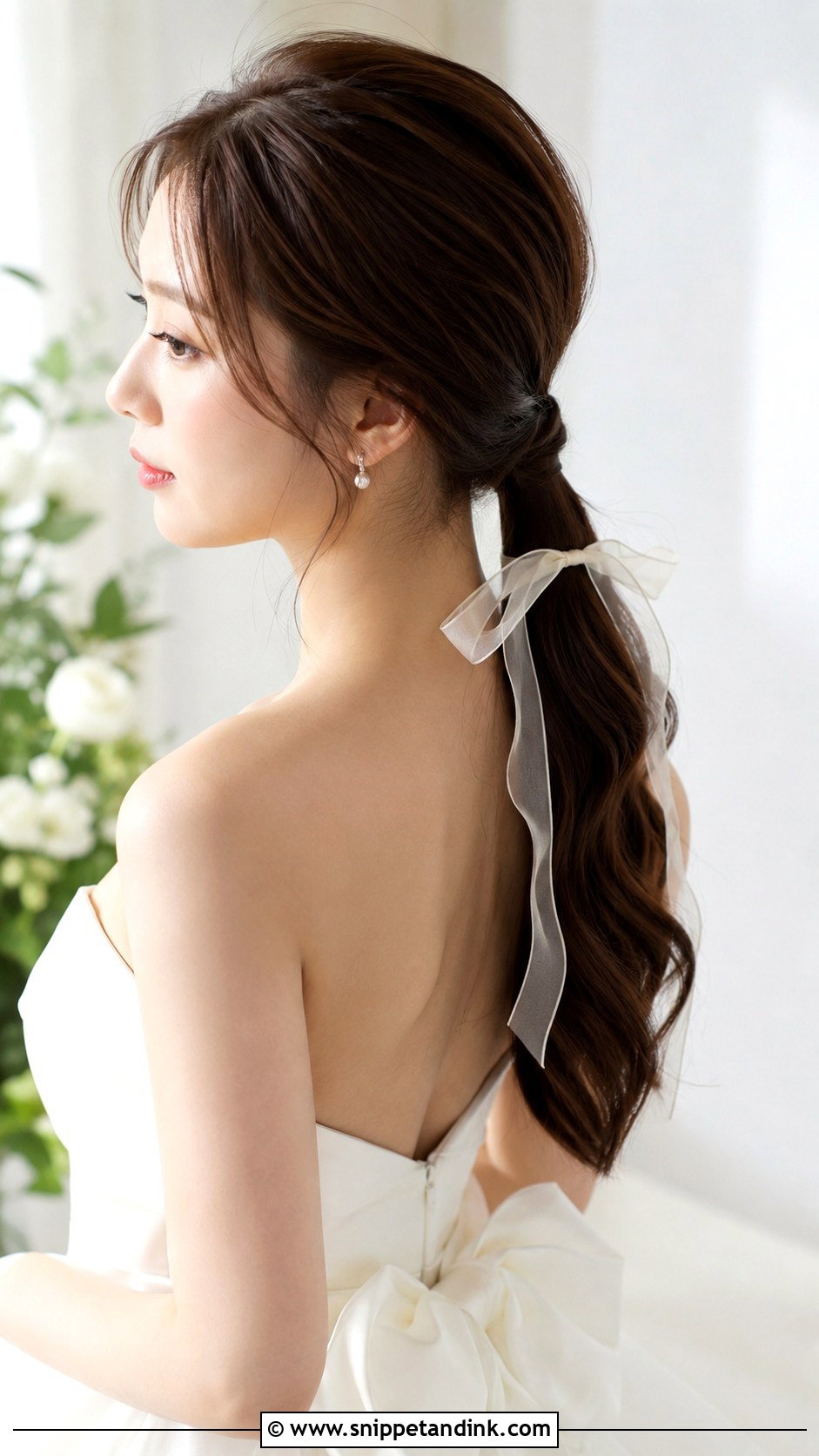Korean Bridal Ponytail - Snippet and Ink - 15 Korean Bridal Hairstyle Ideas