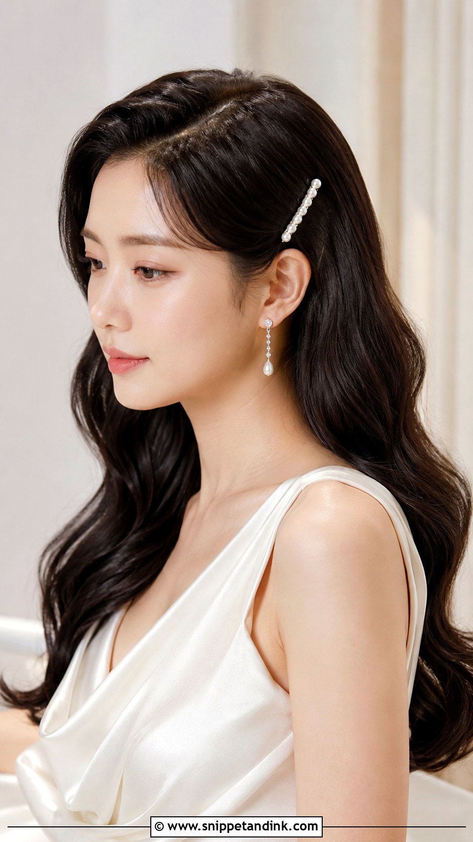 Korean Bridal Side Part Hair - Snippet and Ink - 15 Korean Bridal Hairstyle Ideas