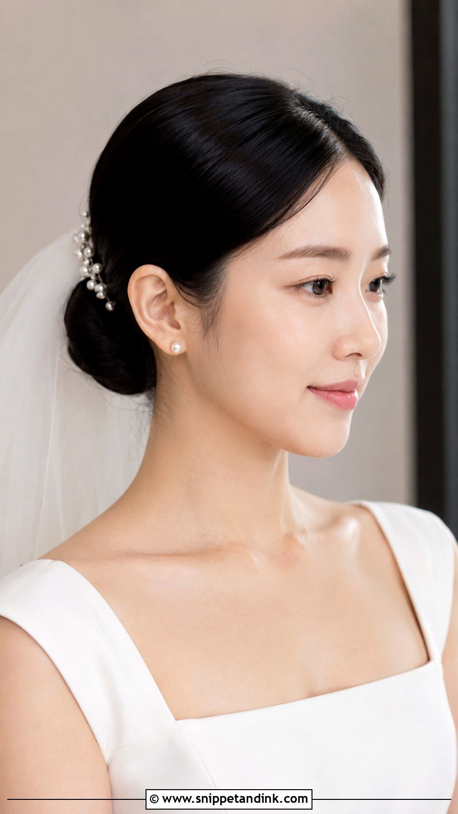 Korean Bridal Sleek Bun - Snippet and Ink - 15 Korean Bridal Hairstyle Ideas