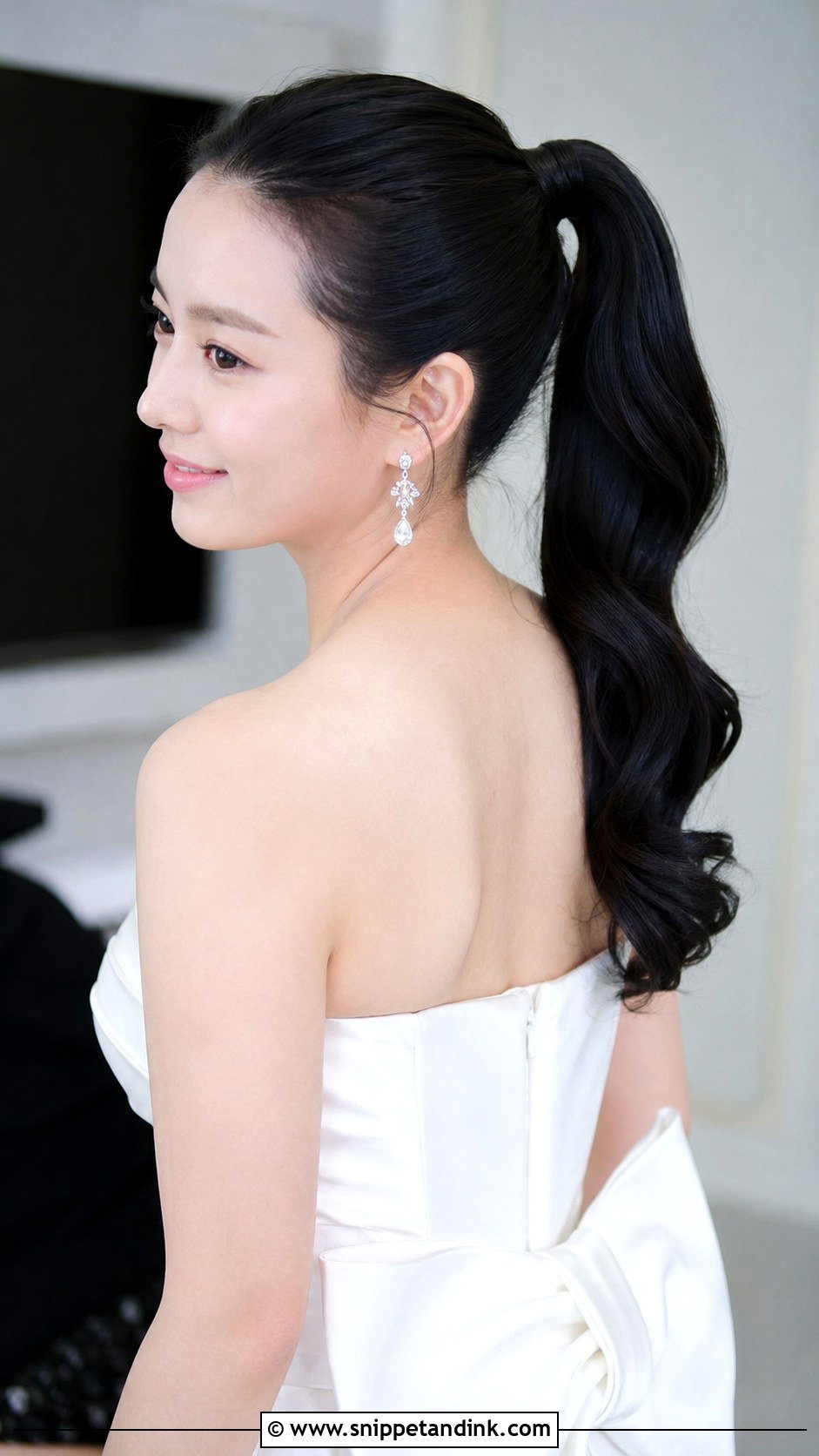 Korean Bride Sleek High Ponytail - Snippet and Ink - 25 Korean Bride Hairstyle Ideas