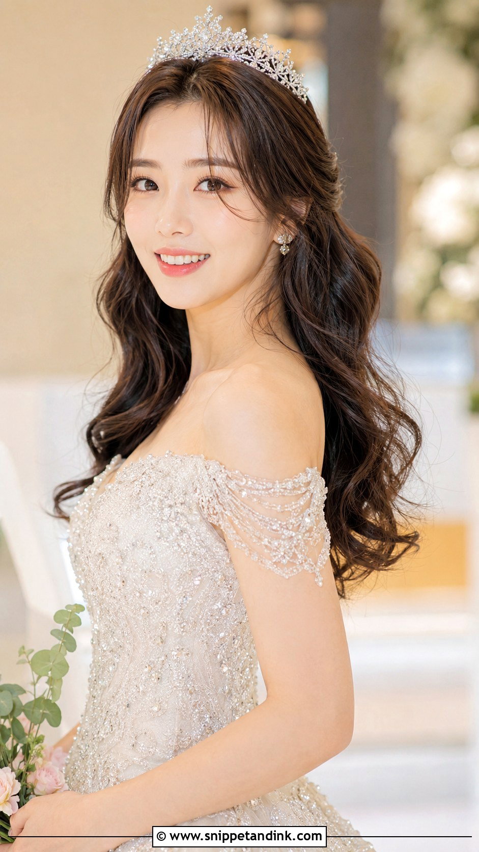 Korean Bride Soft Curls With Tiara - Snippet and Ink - 25 Korean Bride Hairstyle Ideas
