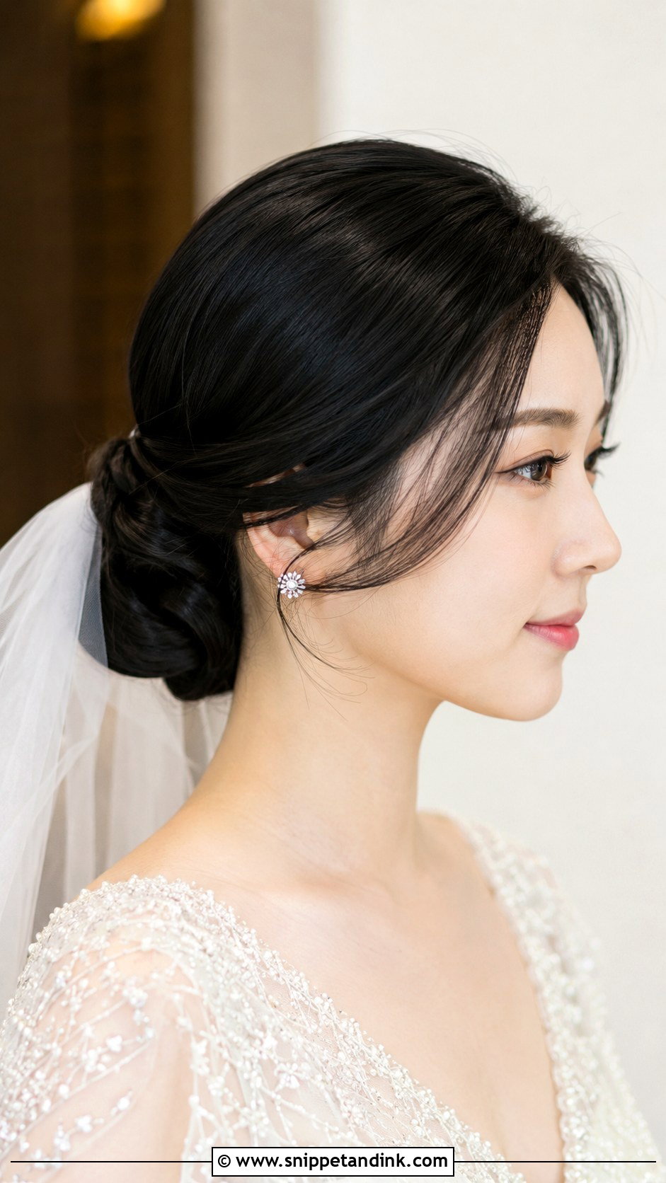 Korean Bride Twisted Low Bun - Snippet and Ink - 25 Korean Bride Hairstyle Ideas